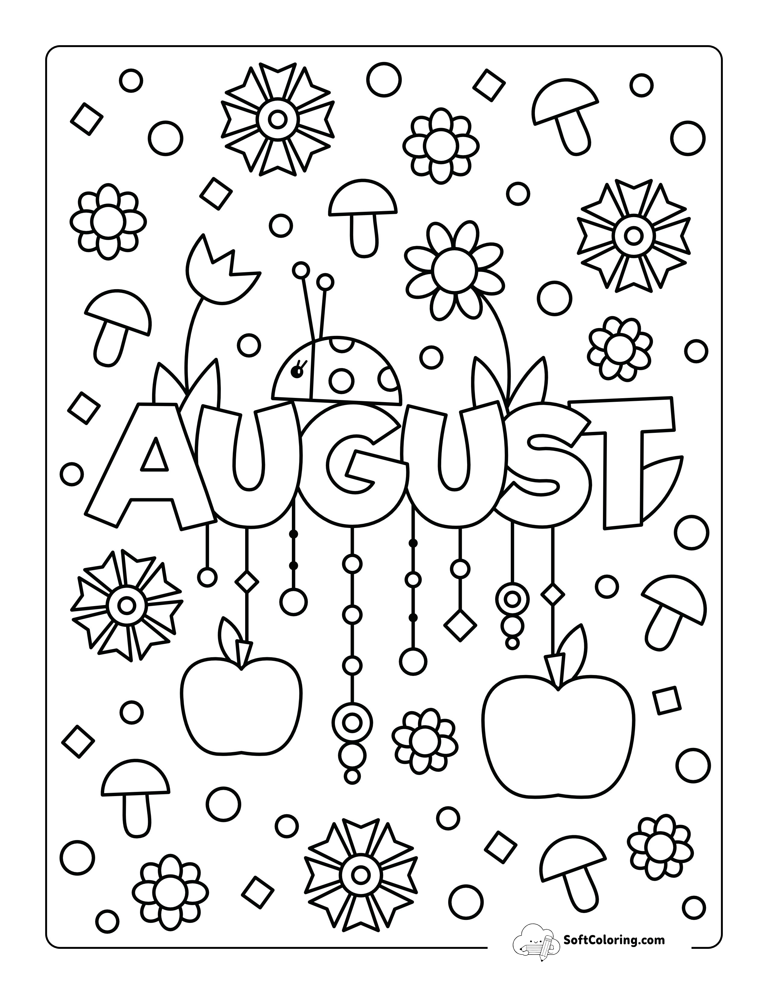 August Coloring Page