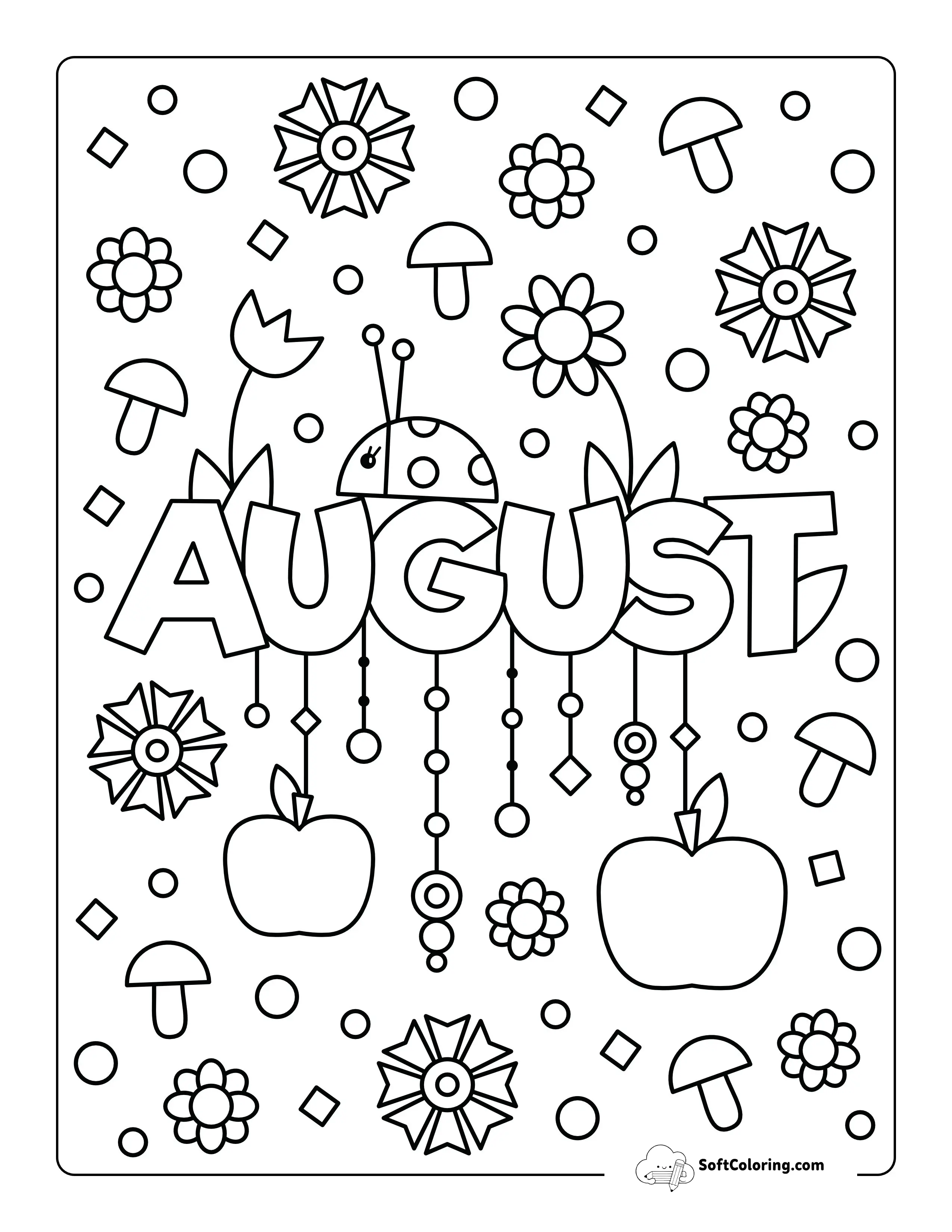August Coloring Page