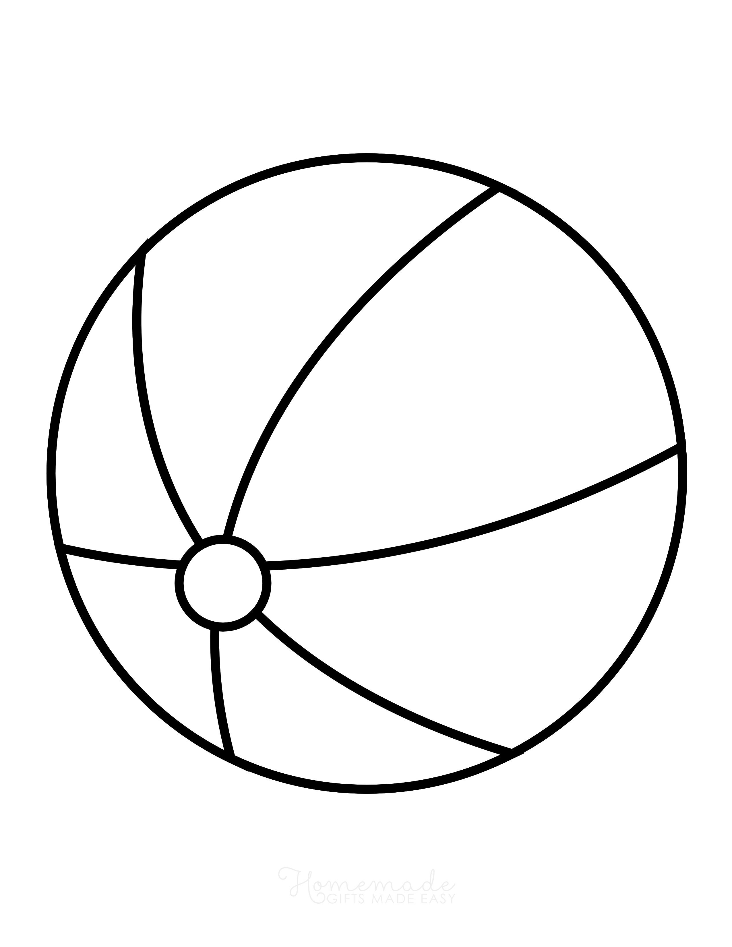 Beach Ball Coloring Page for Preschoolers