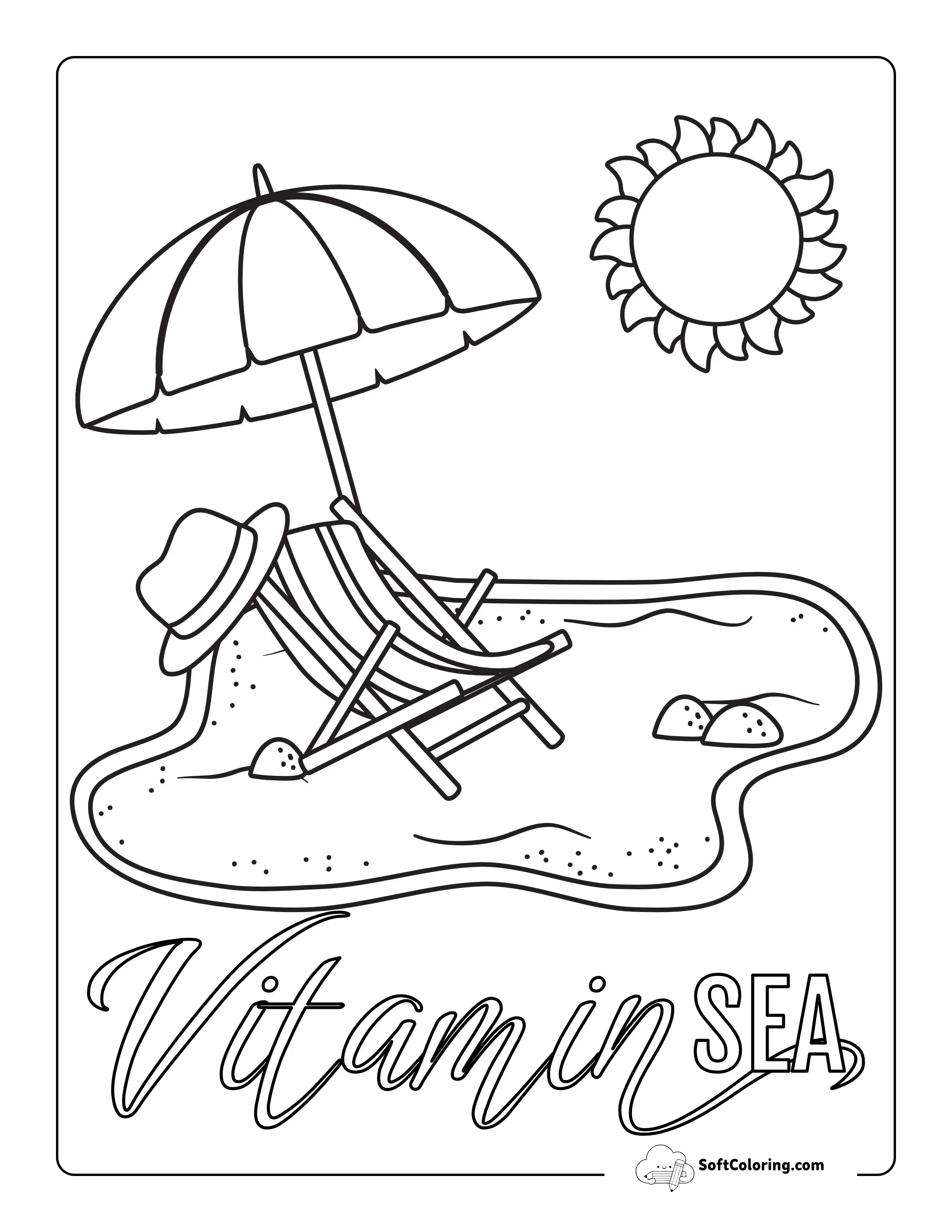 Beach Coloring Page Printable