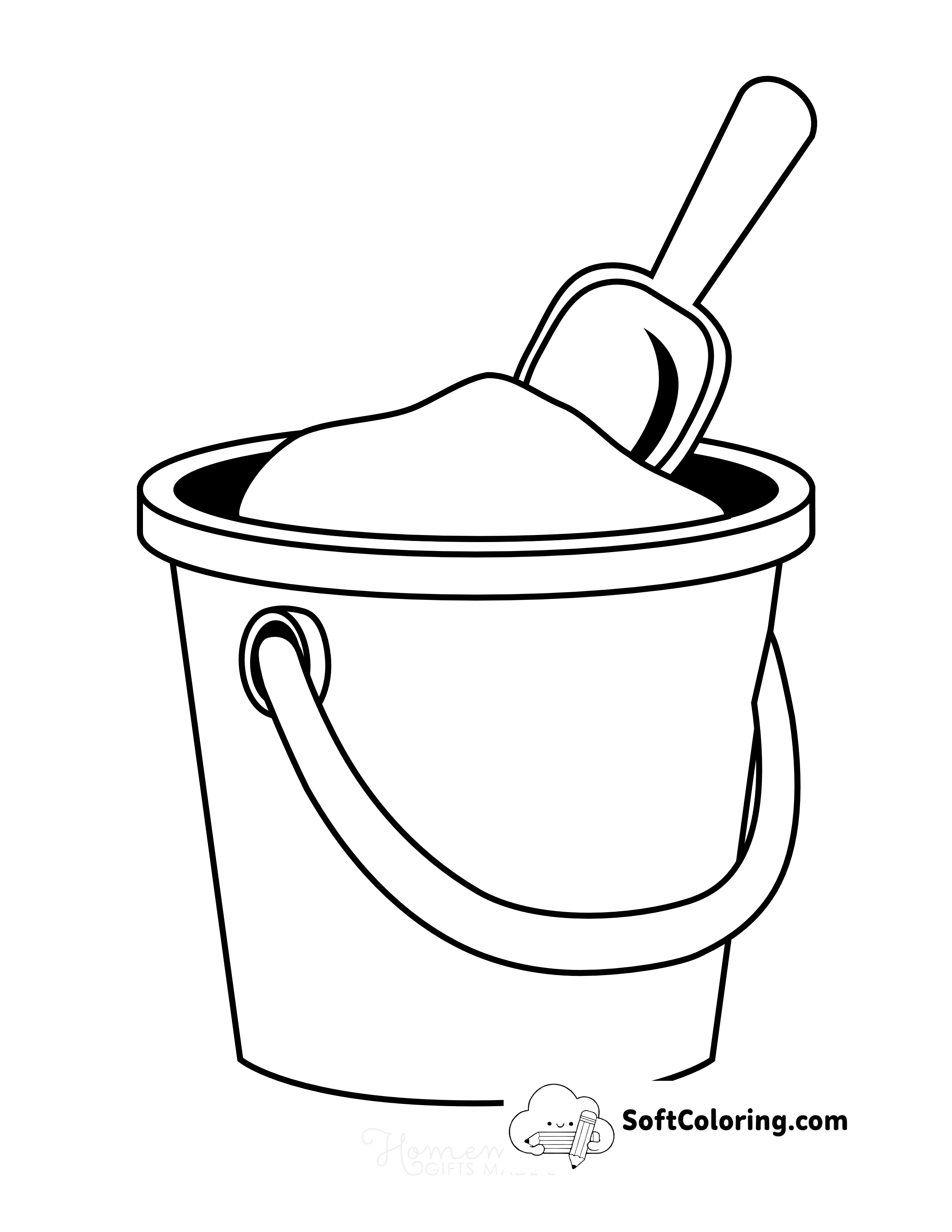 Sand Bucket Coloring for Toddlers