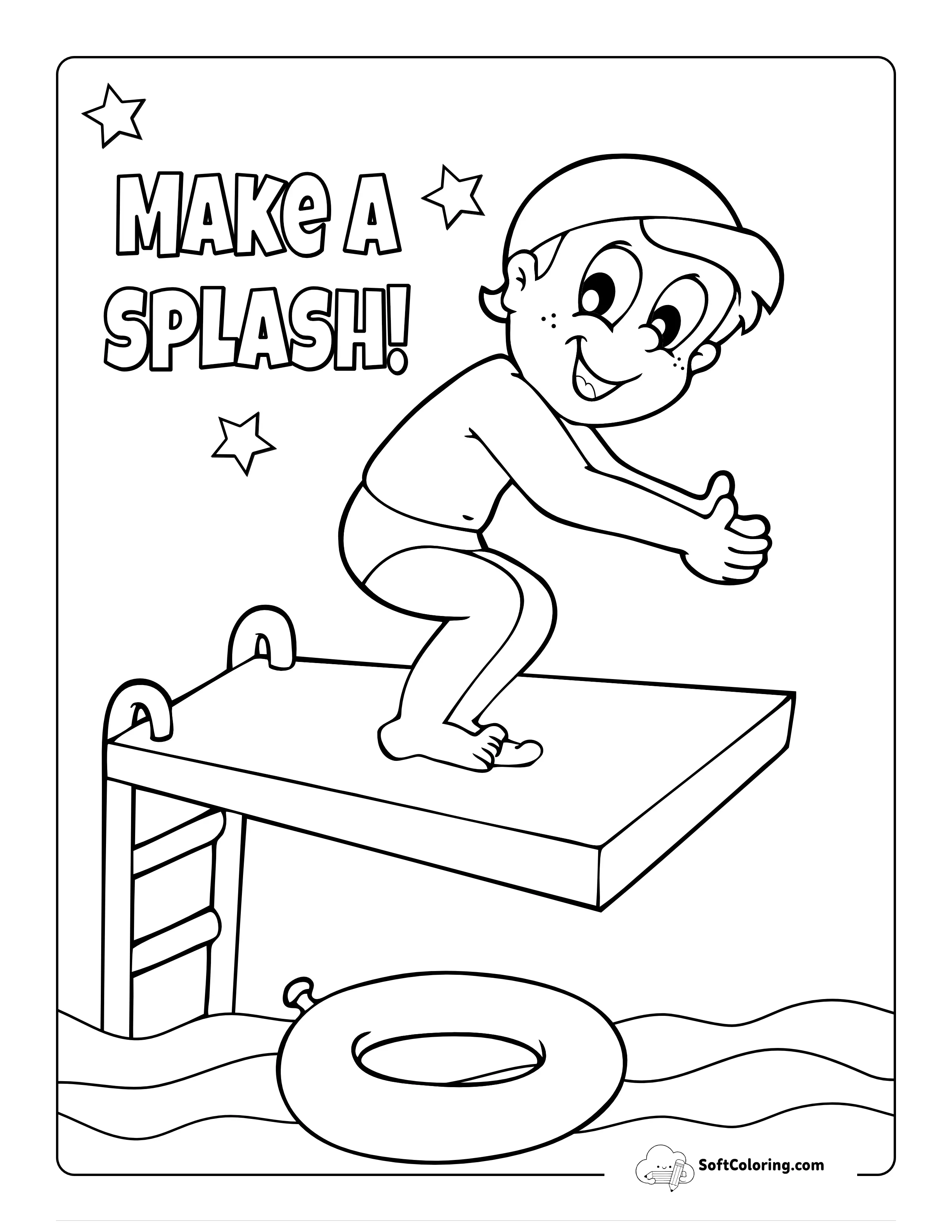 Diving Board Swimming Pool Sports Picture To Color