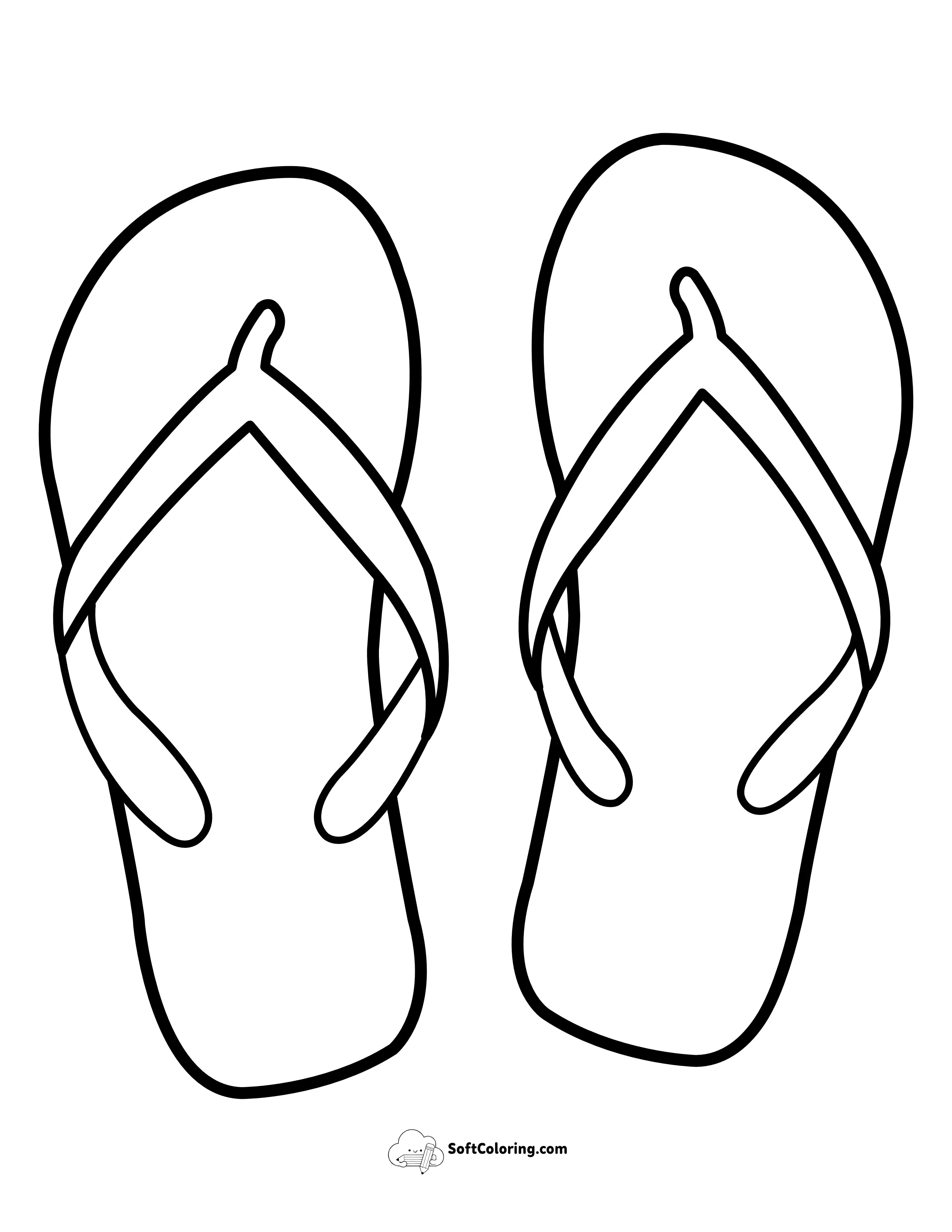 Flip Flops Coloring Page For Toddlers