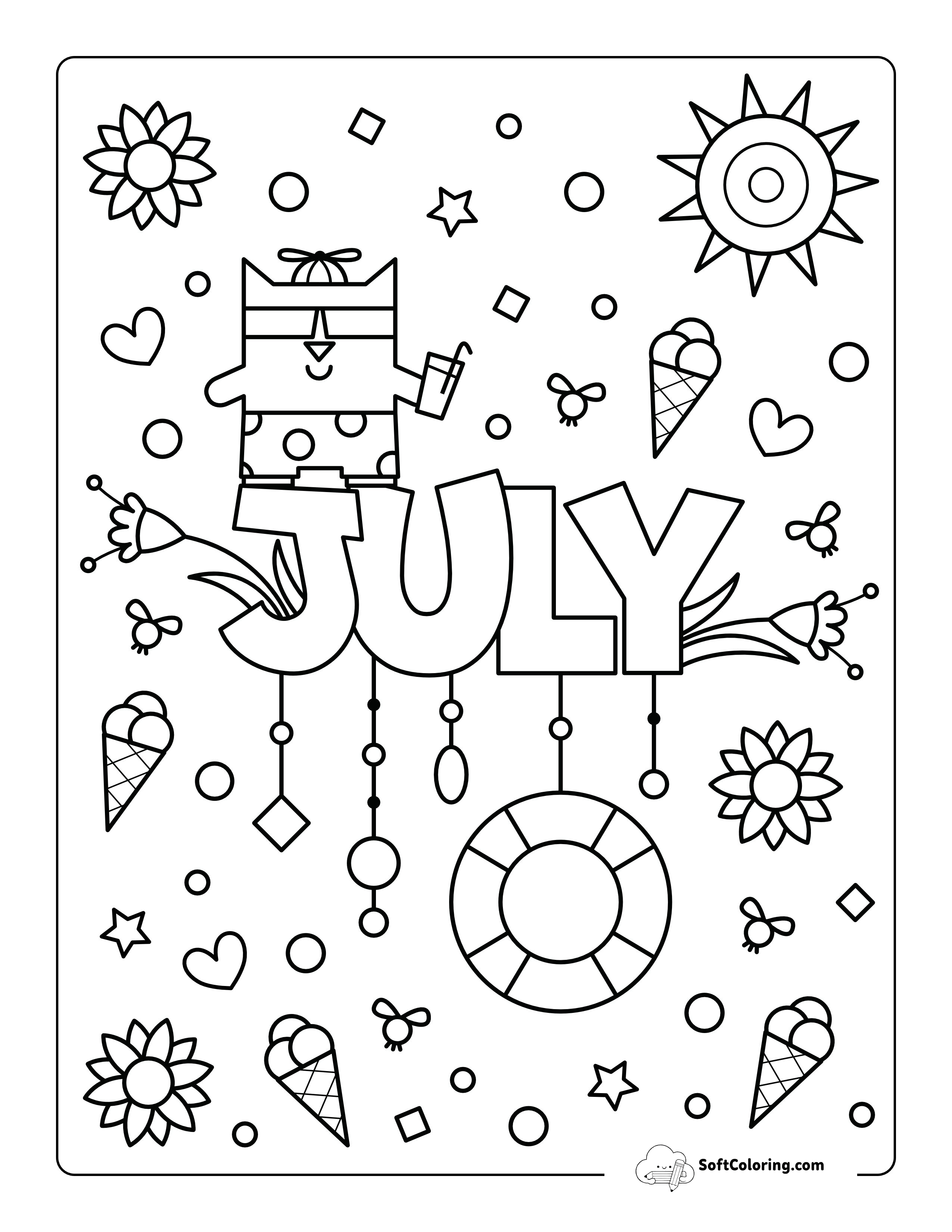 July Coloring Page