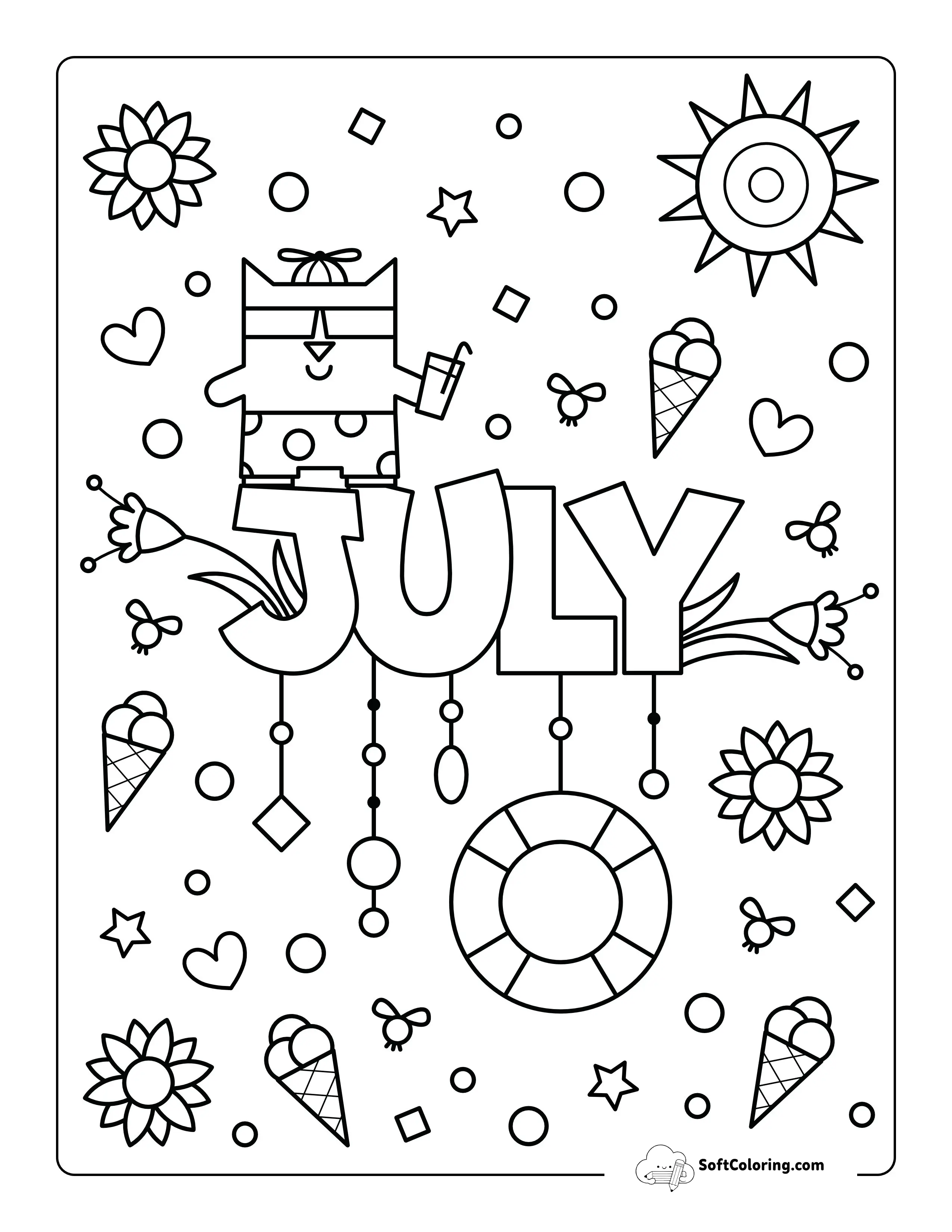 July Coloring Page