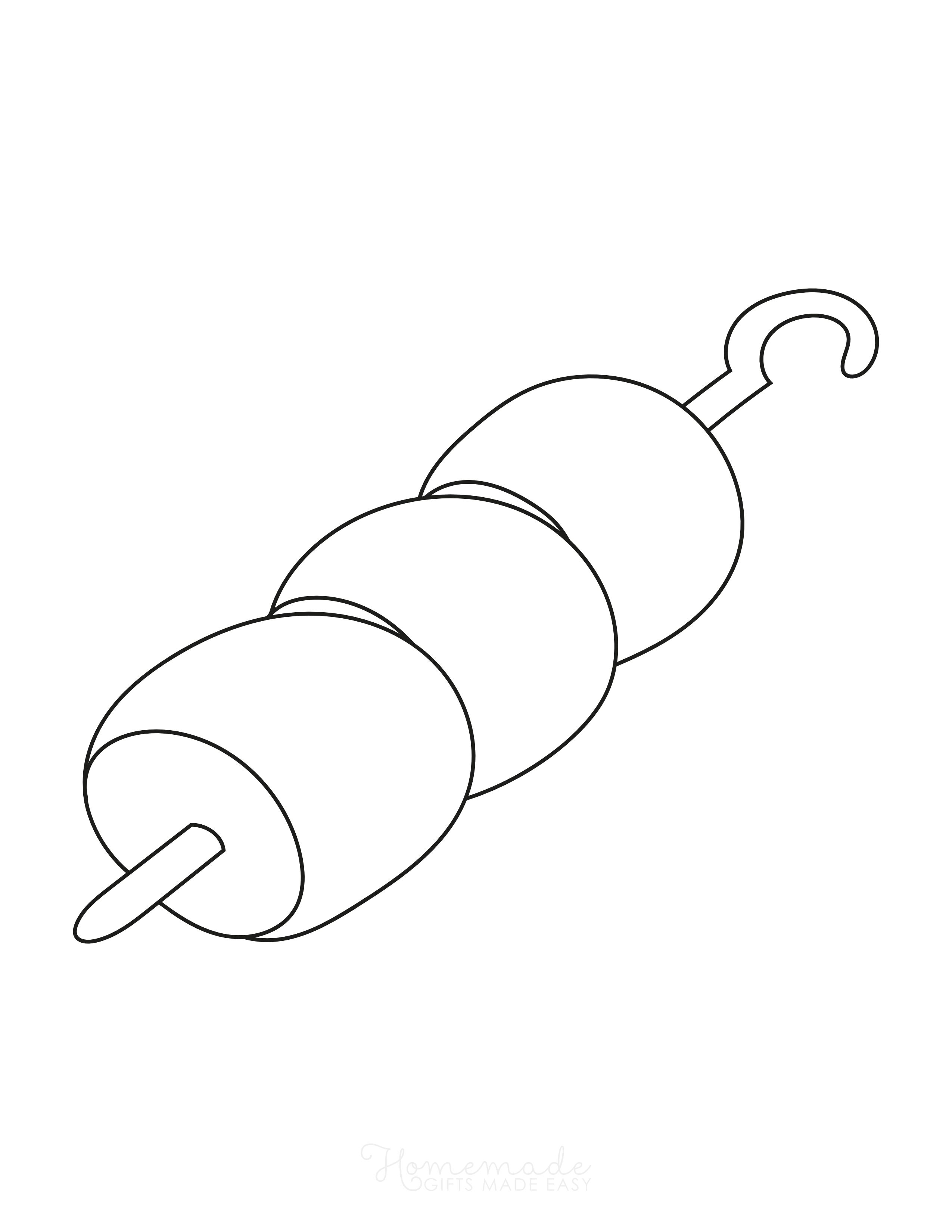 Marshmallow Coloring Page for Preschoolers