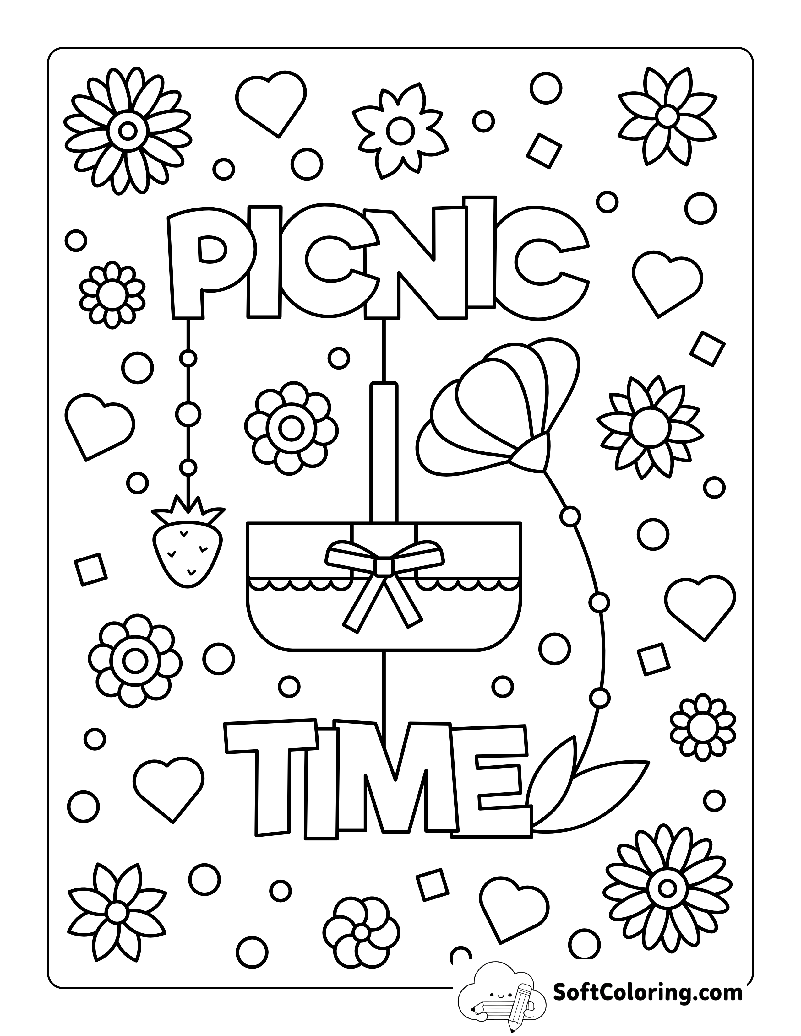 "Picnic Time" Summer Coloring Sheet