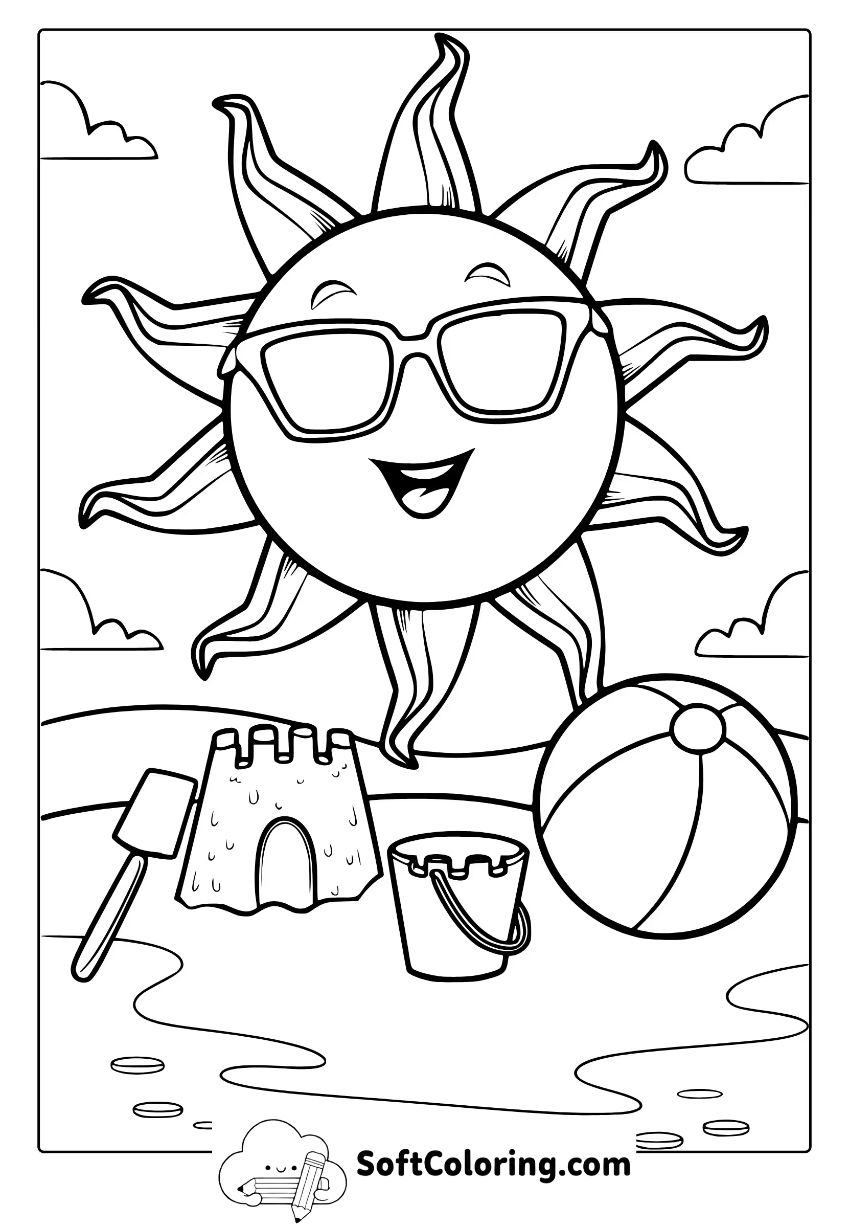 summer fun coloring page