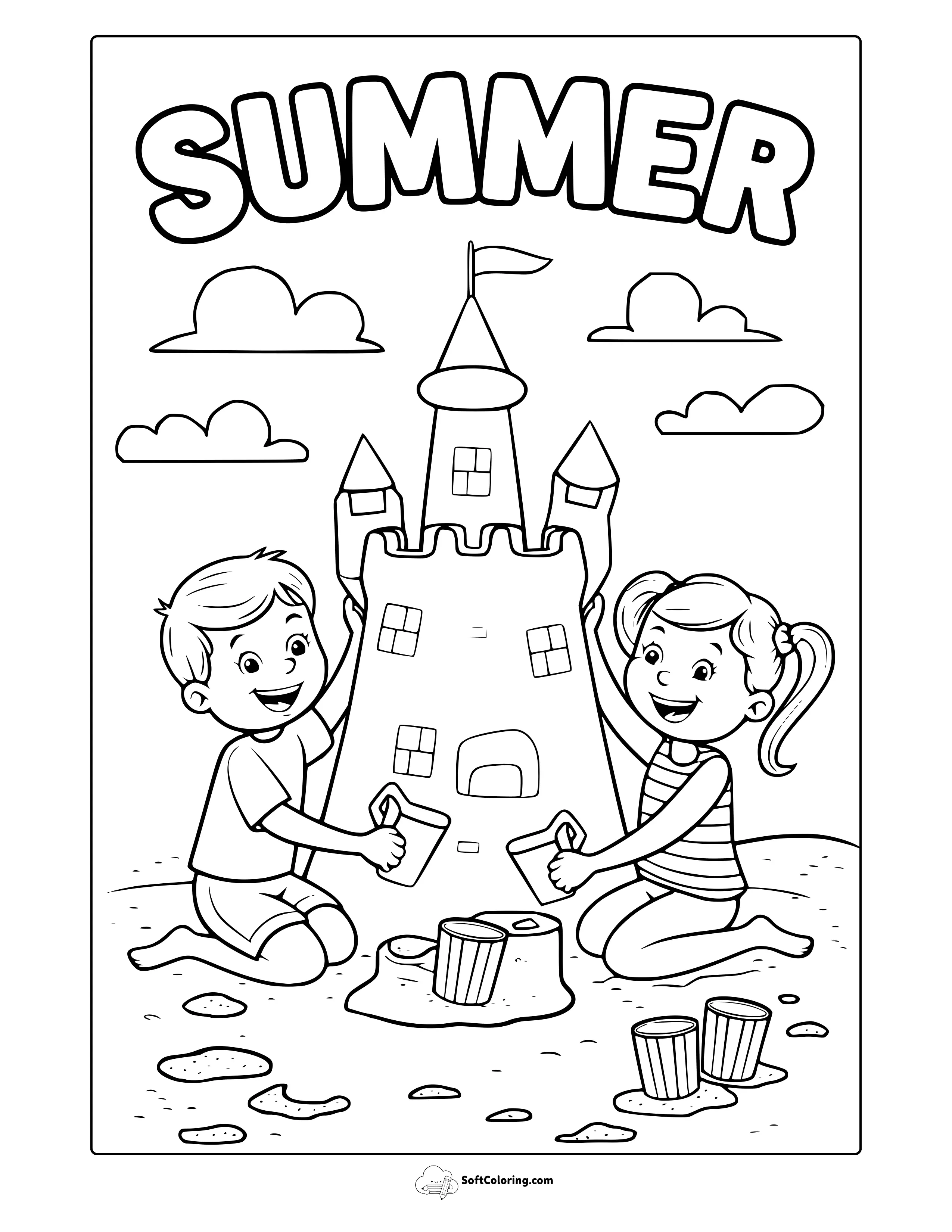 Summer Themed Coloring Page