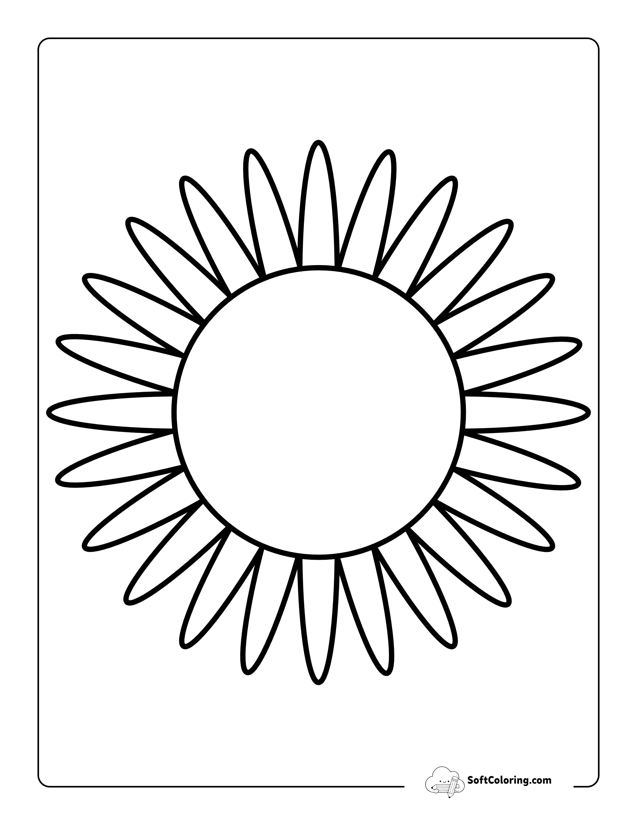 Simple Sunflower Outline Printable Template