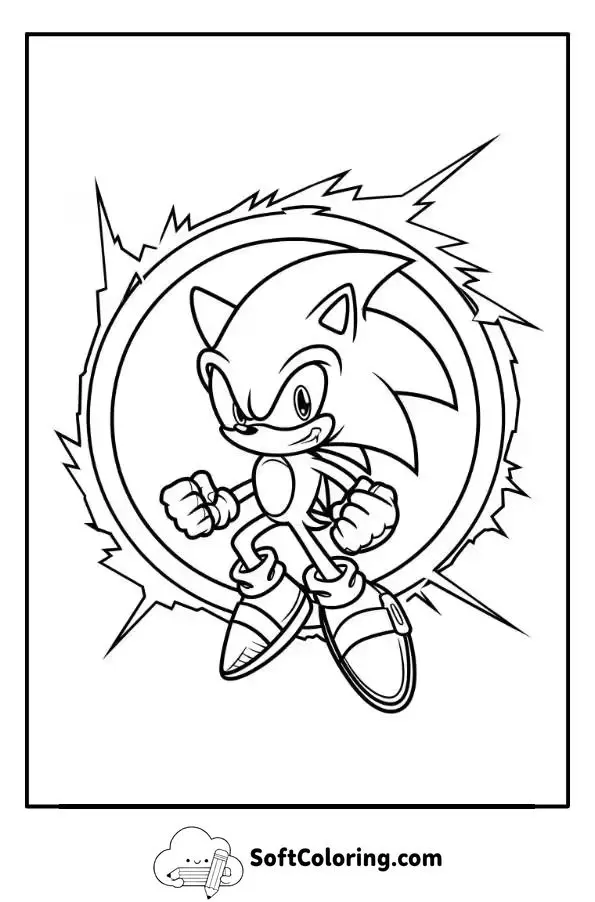 Classic Sonic Coloring Page