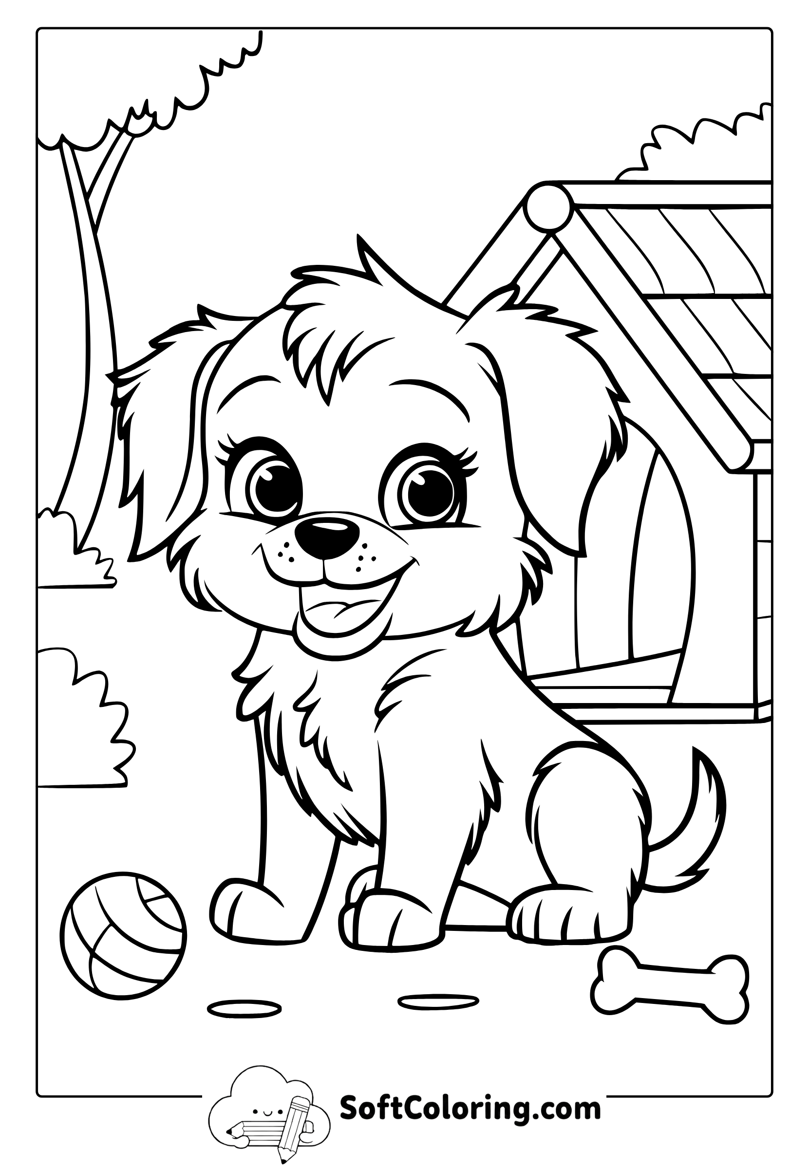 Sweet Puppy Coloring Page