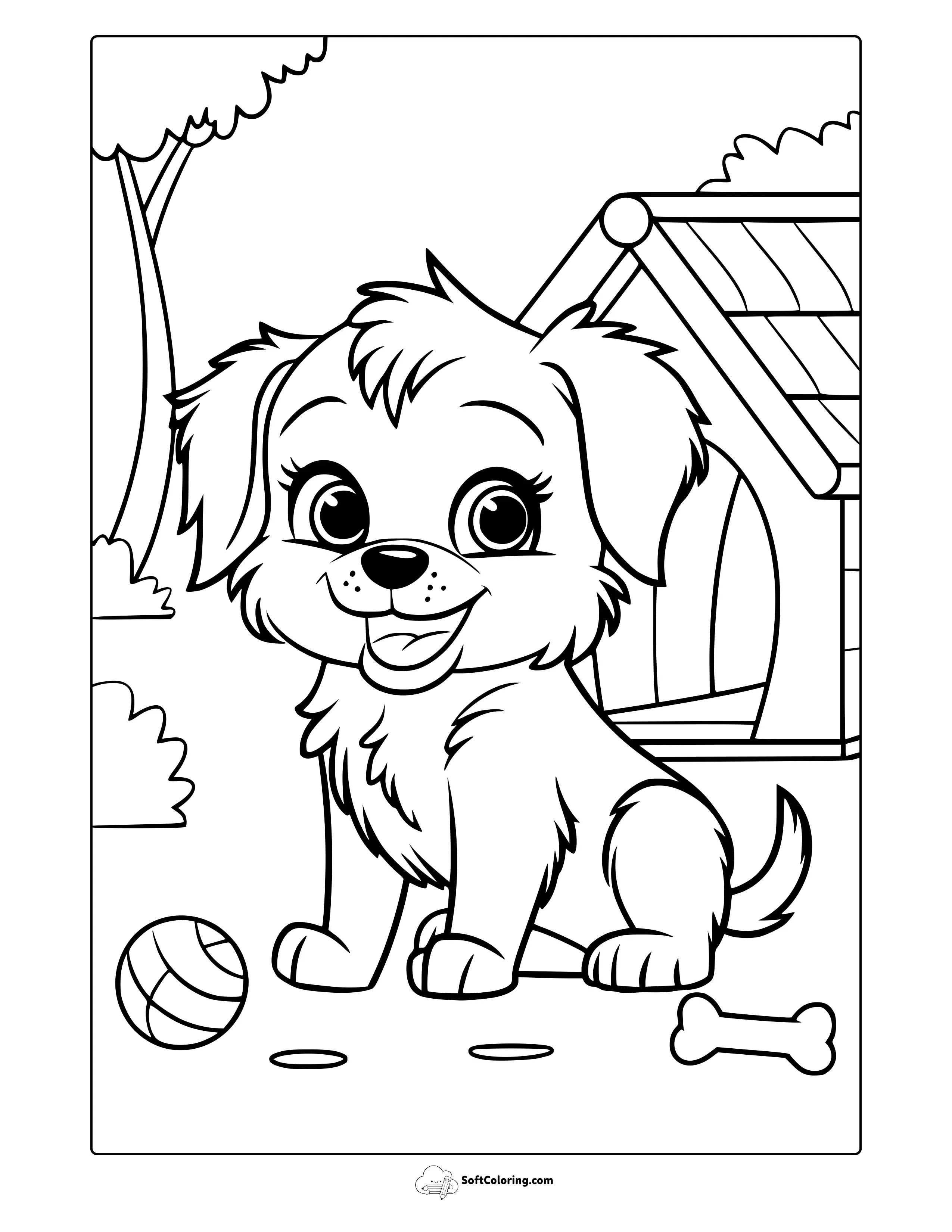 Sweet Puppy Coloring Page