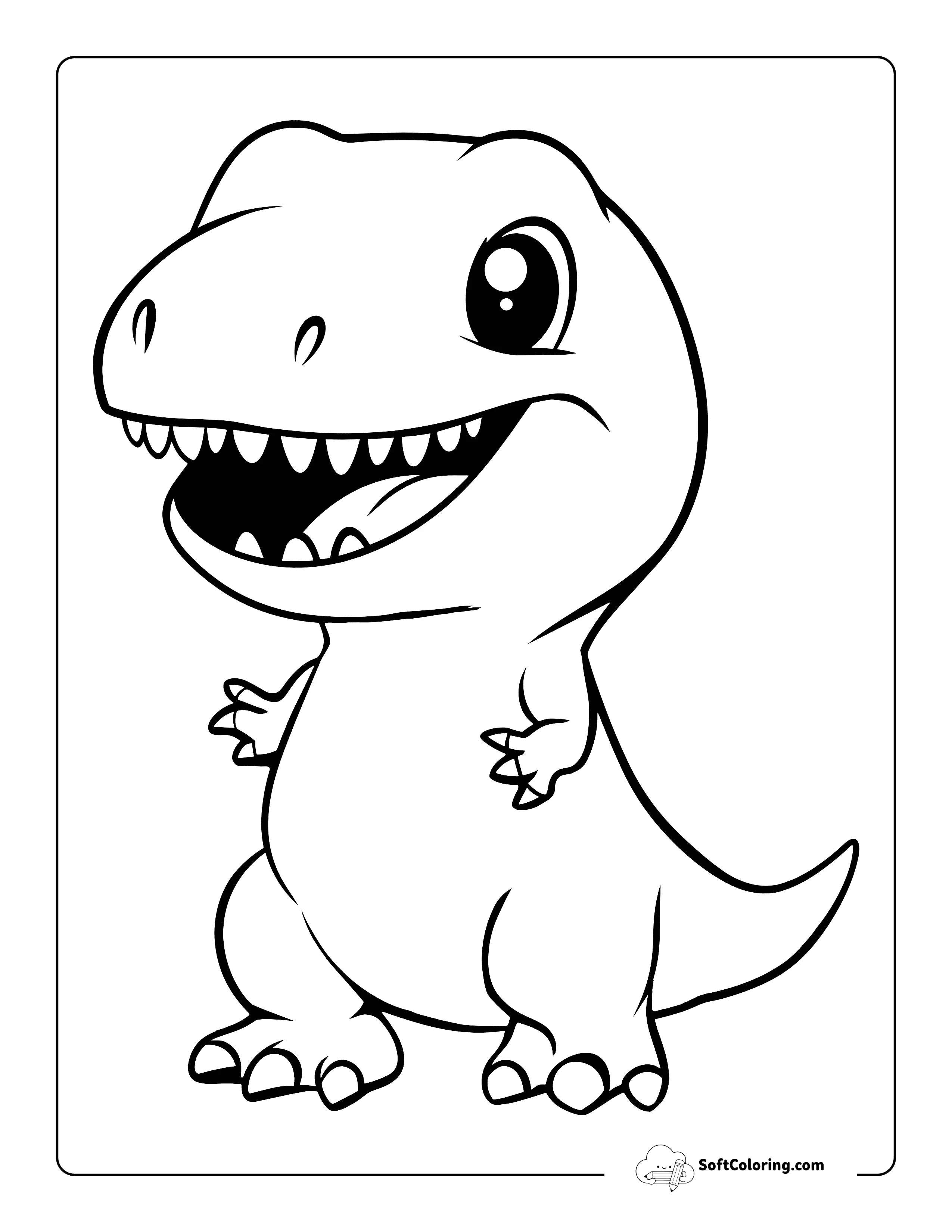 Cute T-Rex Coloring Page