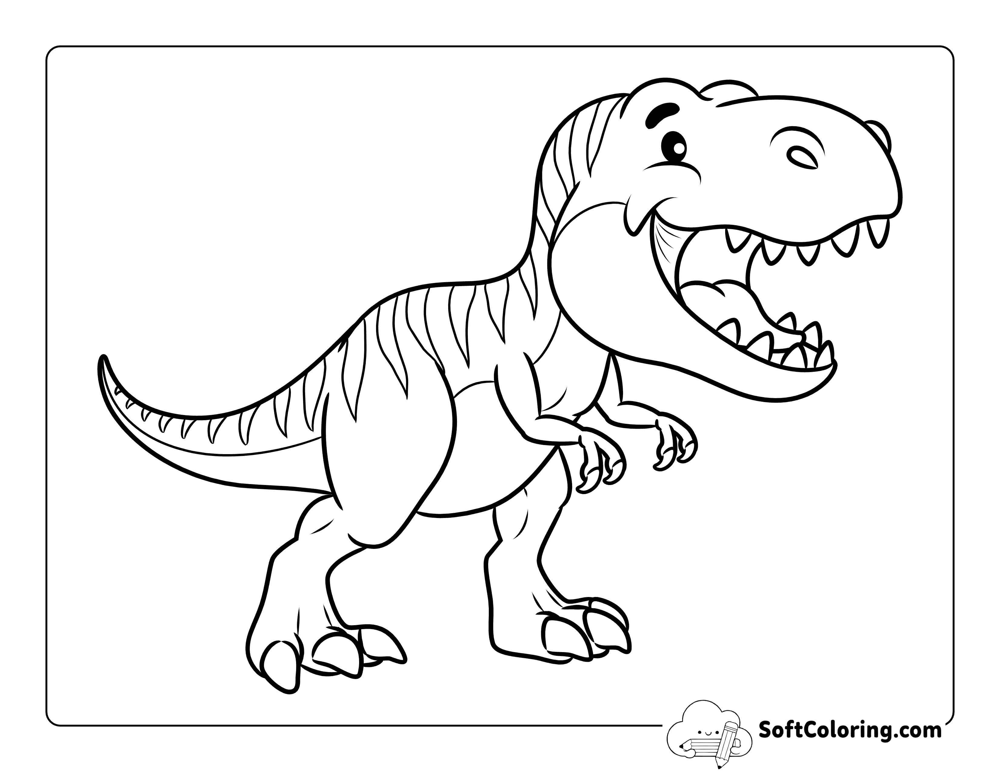 NEW! Easy T-Rex Coloring Sheet for Kids