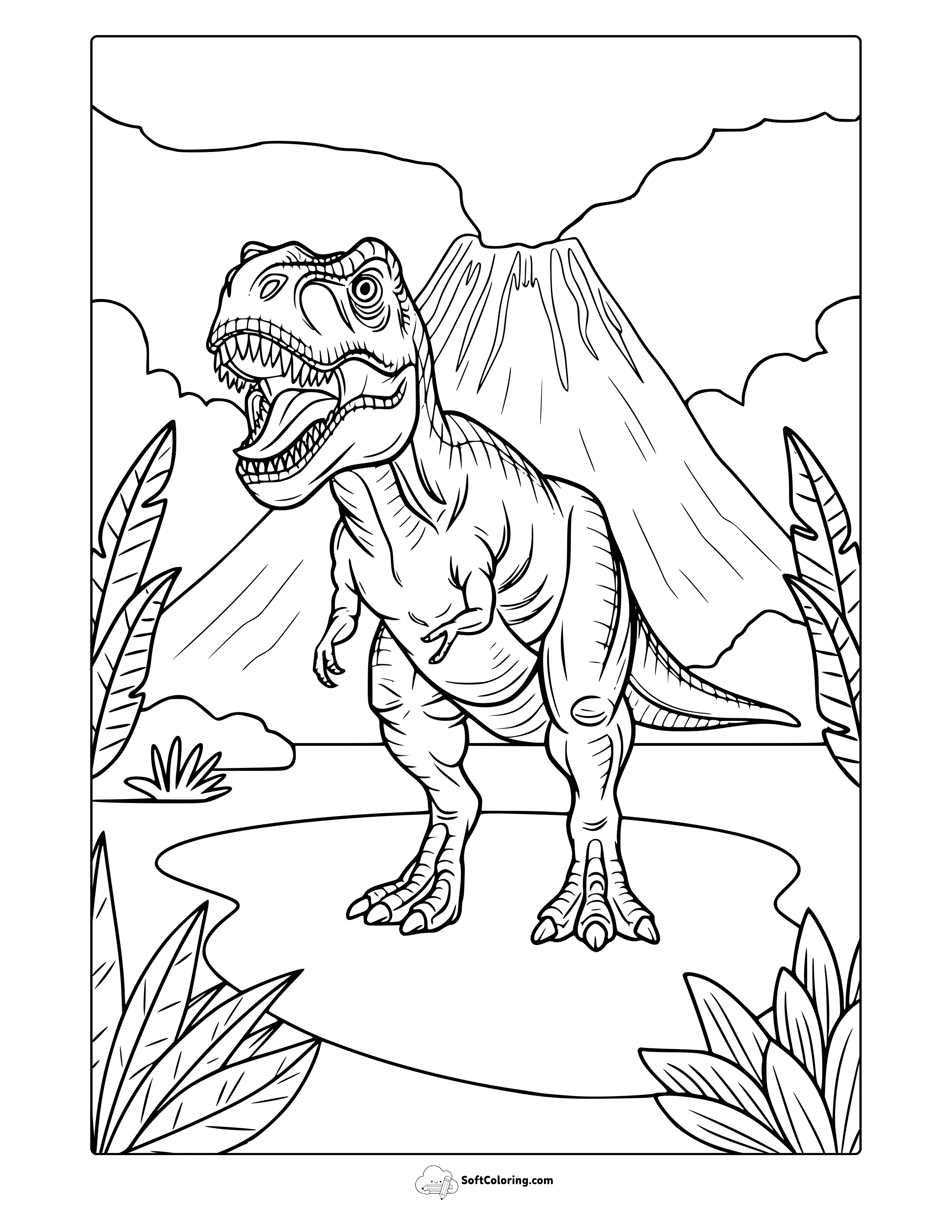 T-Rex Dinosaur Coloring Page