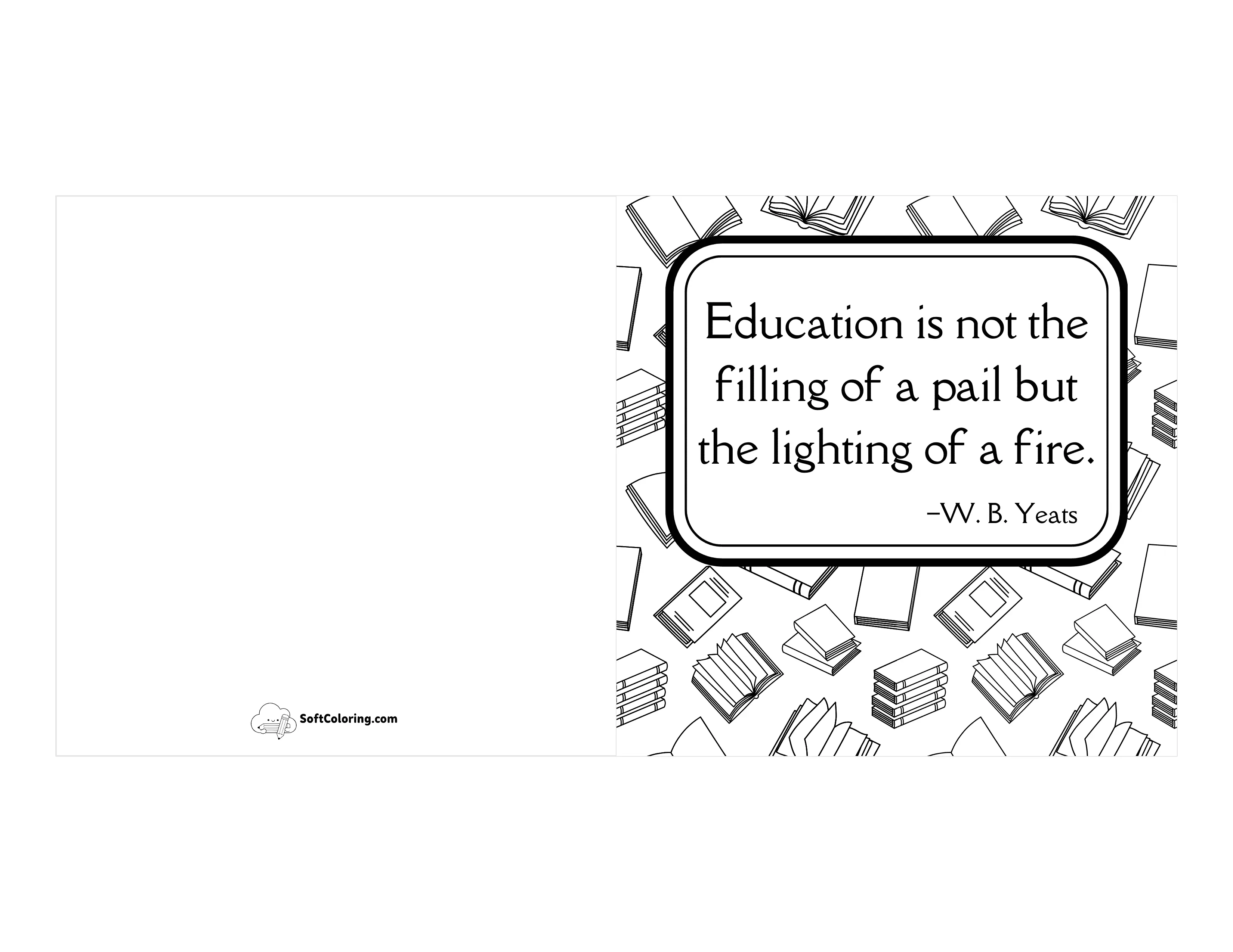 "Education Is The Lighting Of A Fire" Teacher Quote Card Printable