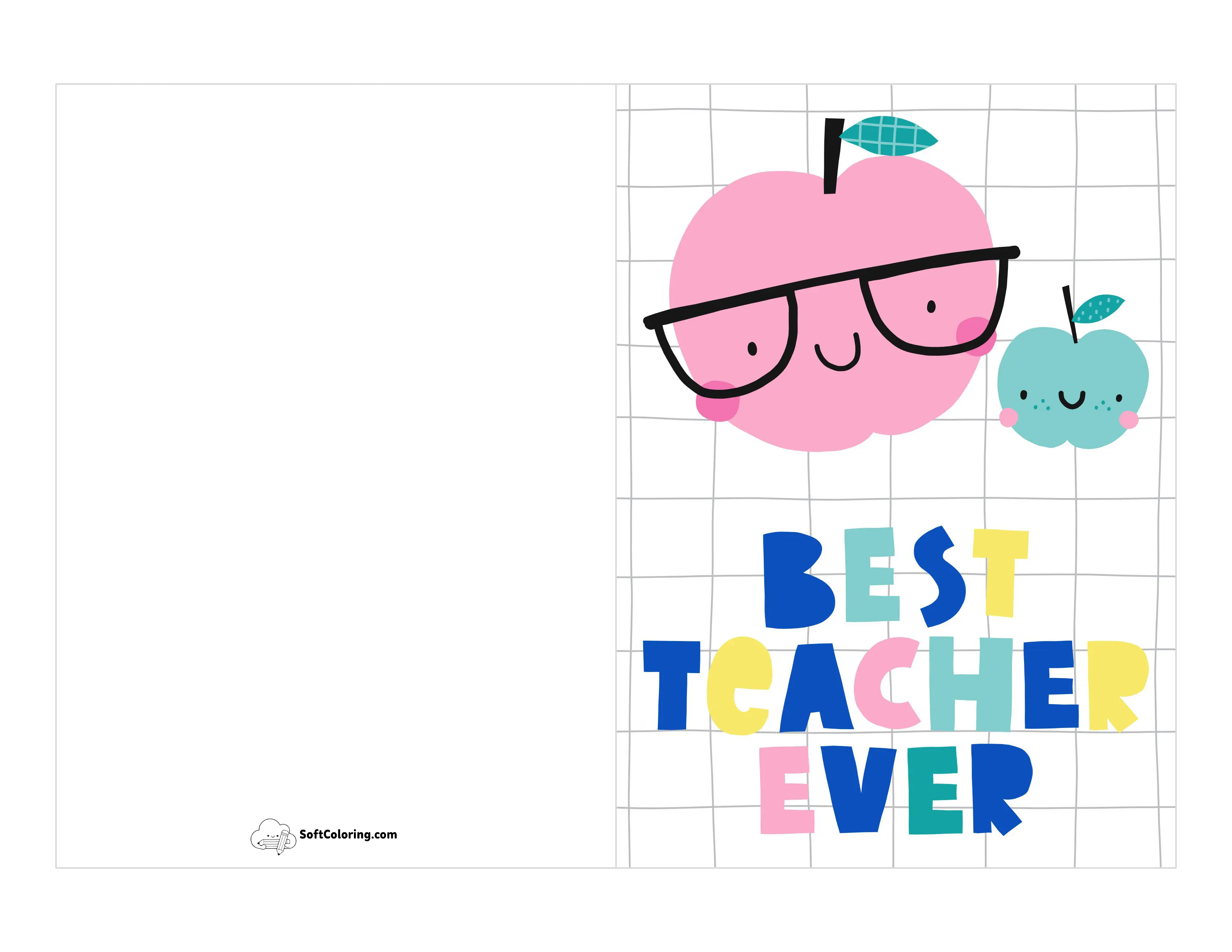 "Best Teacher Ever" Free Printable Card