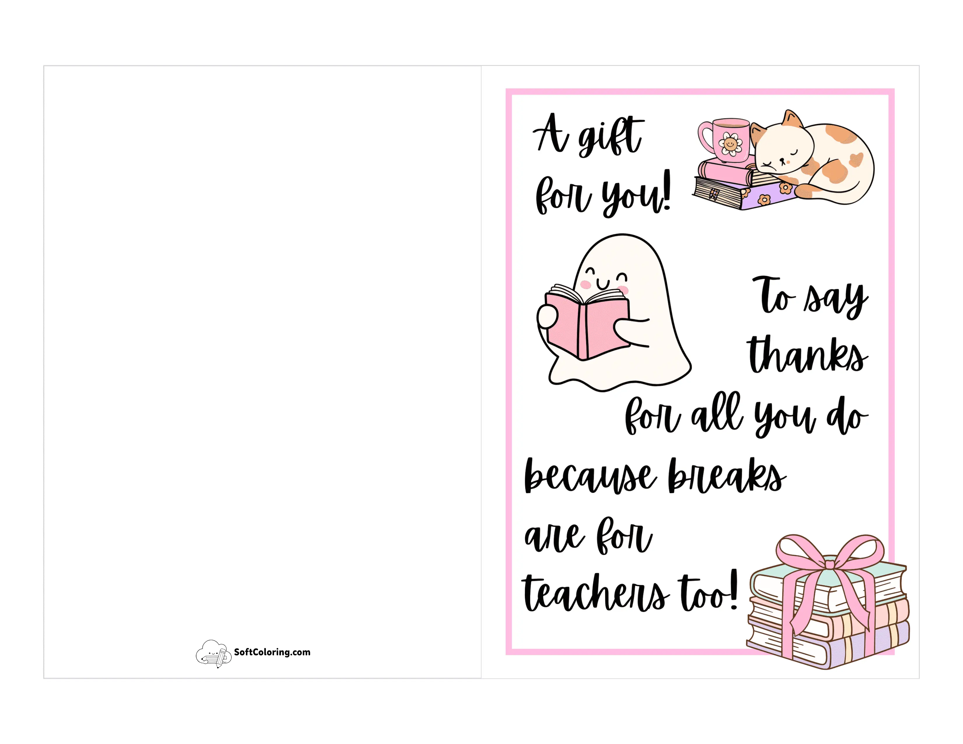 Teacher Gift Card Printable For A Break