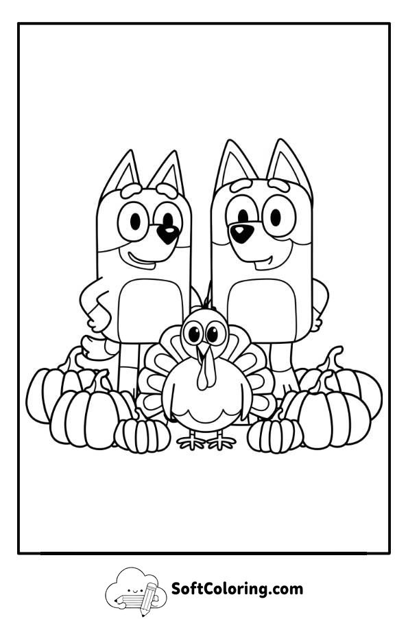 Bluey Thanksgiving Coloring Page