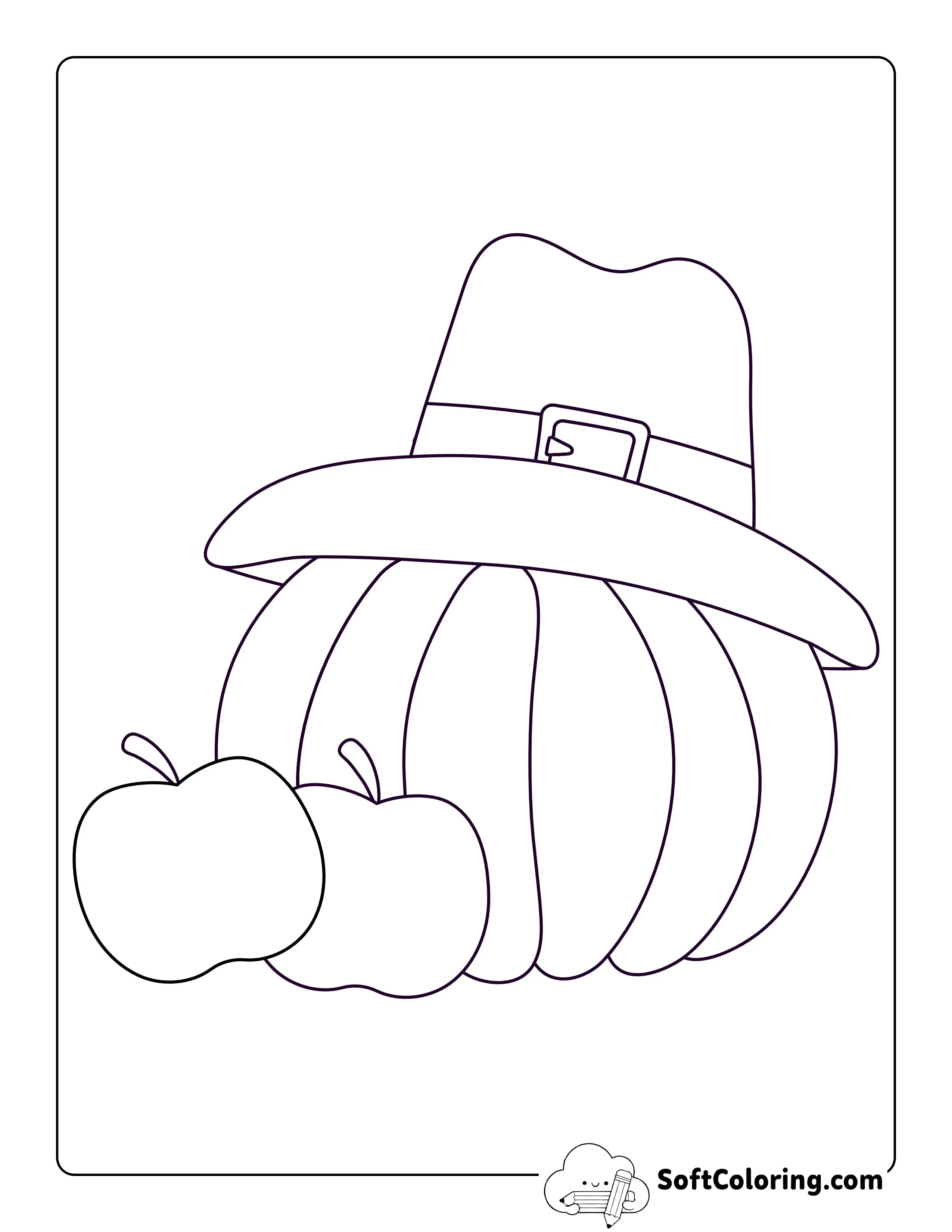 Easy Thanksgiving Pumpkin Coloring Page For Kids