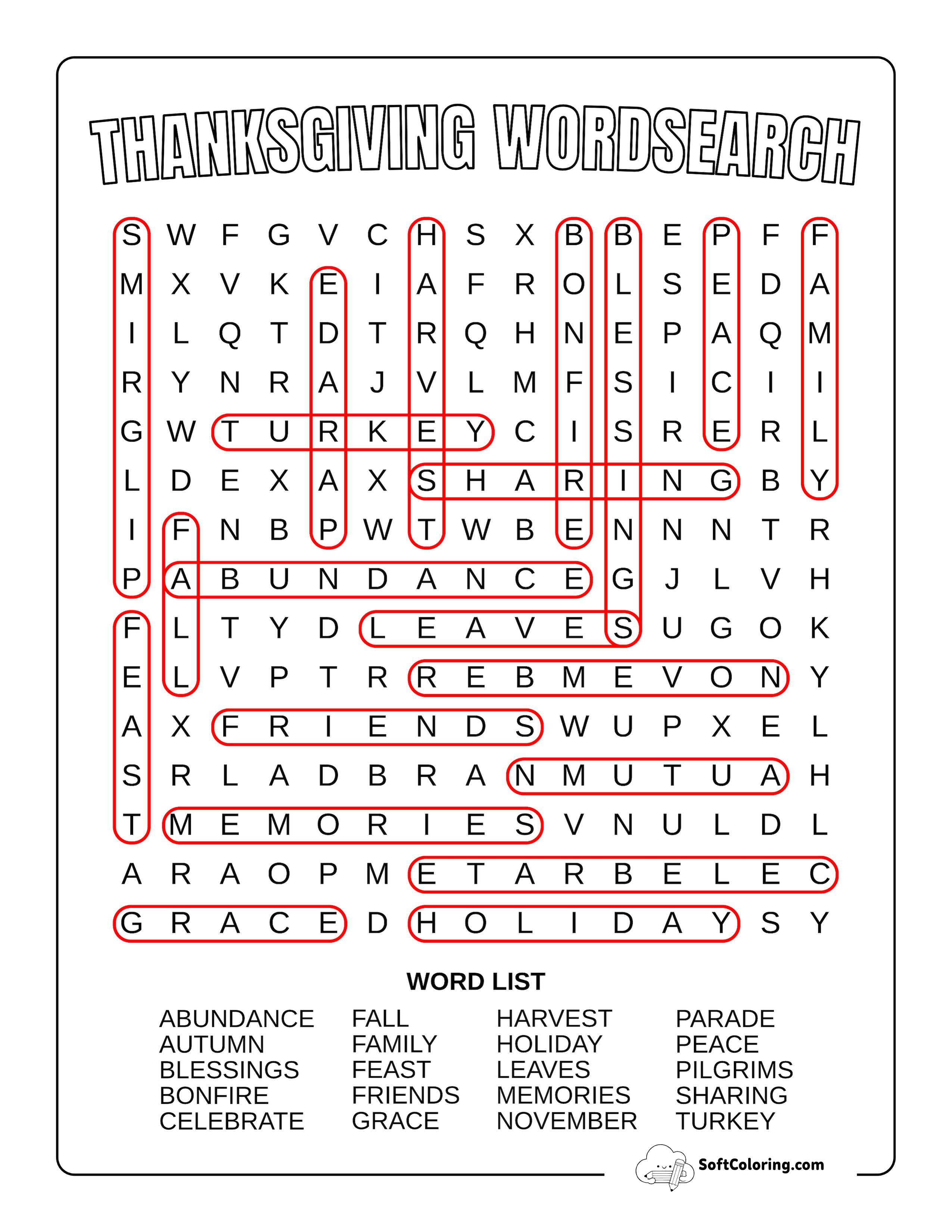 Medium Thanksgiving Answers