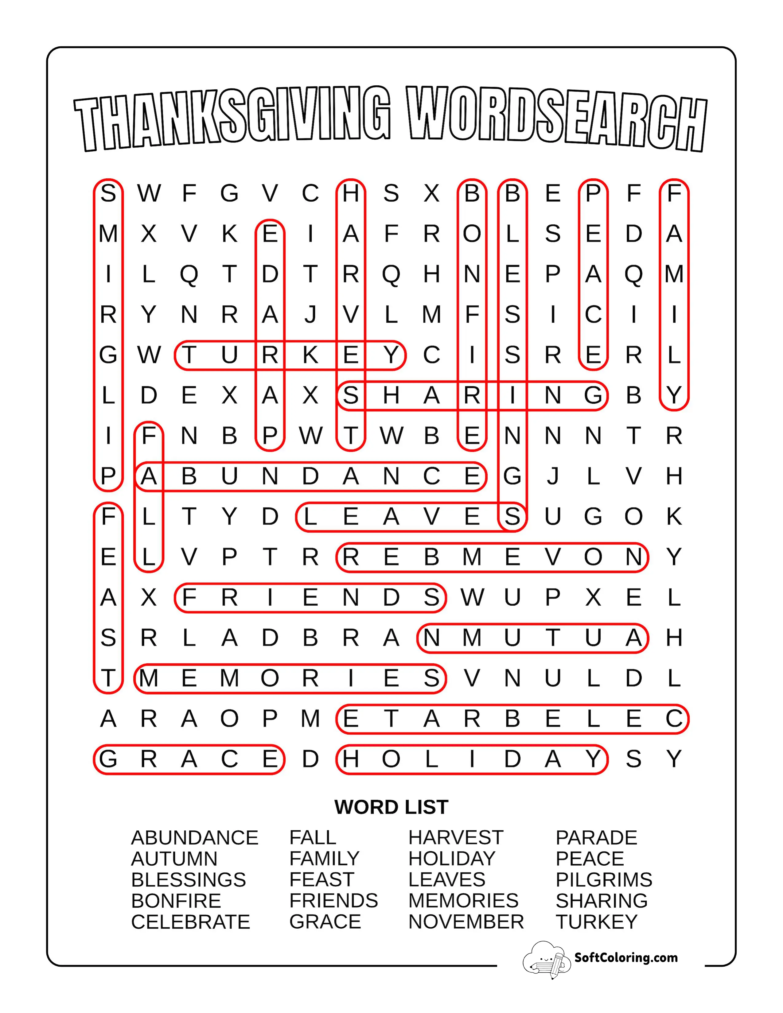 Medium Thanksgiving Answers