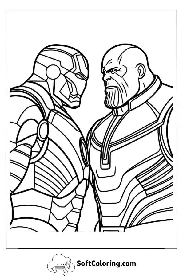 Iron Man And Thanos Coloring Page