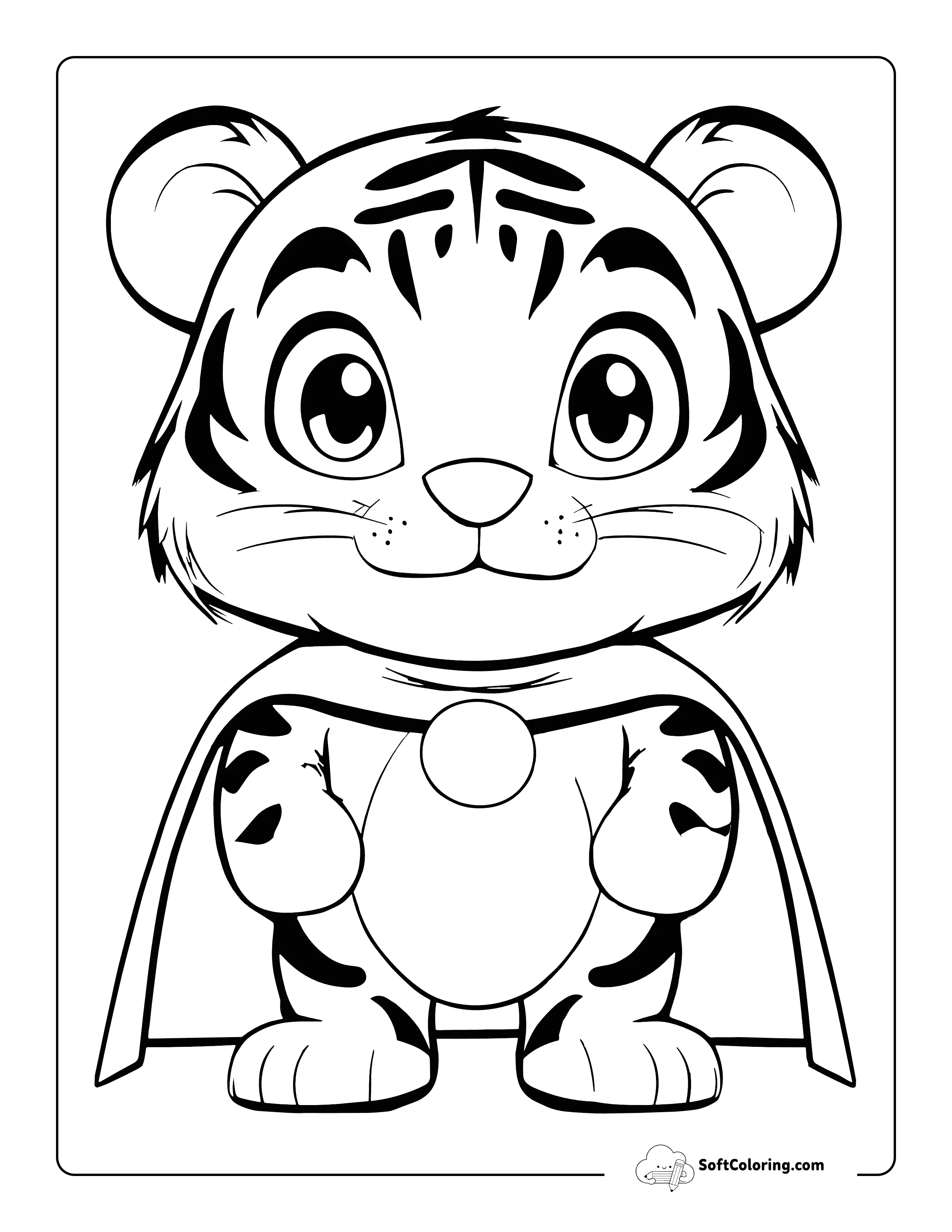 Superhero Baby Tiger Coloring Page For Kids