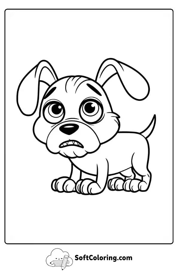 Tired Dog Coloring Page