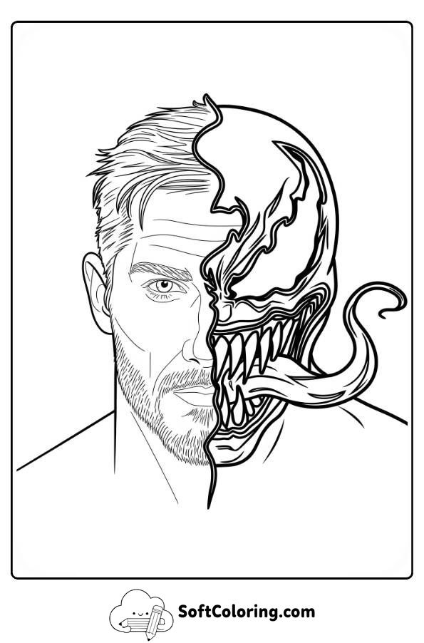 Tom Hardy Venom Coloring Page