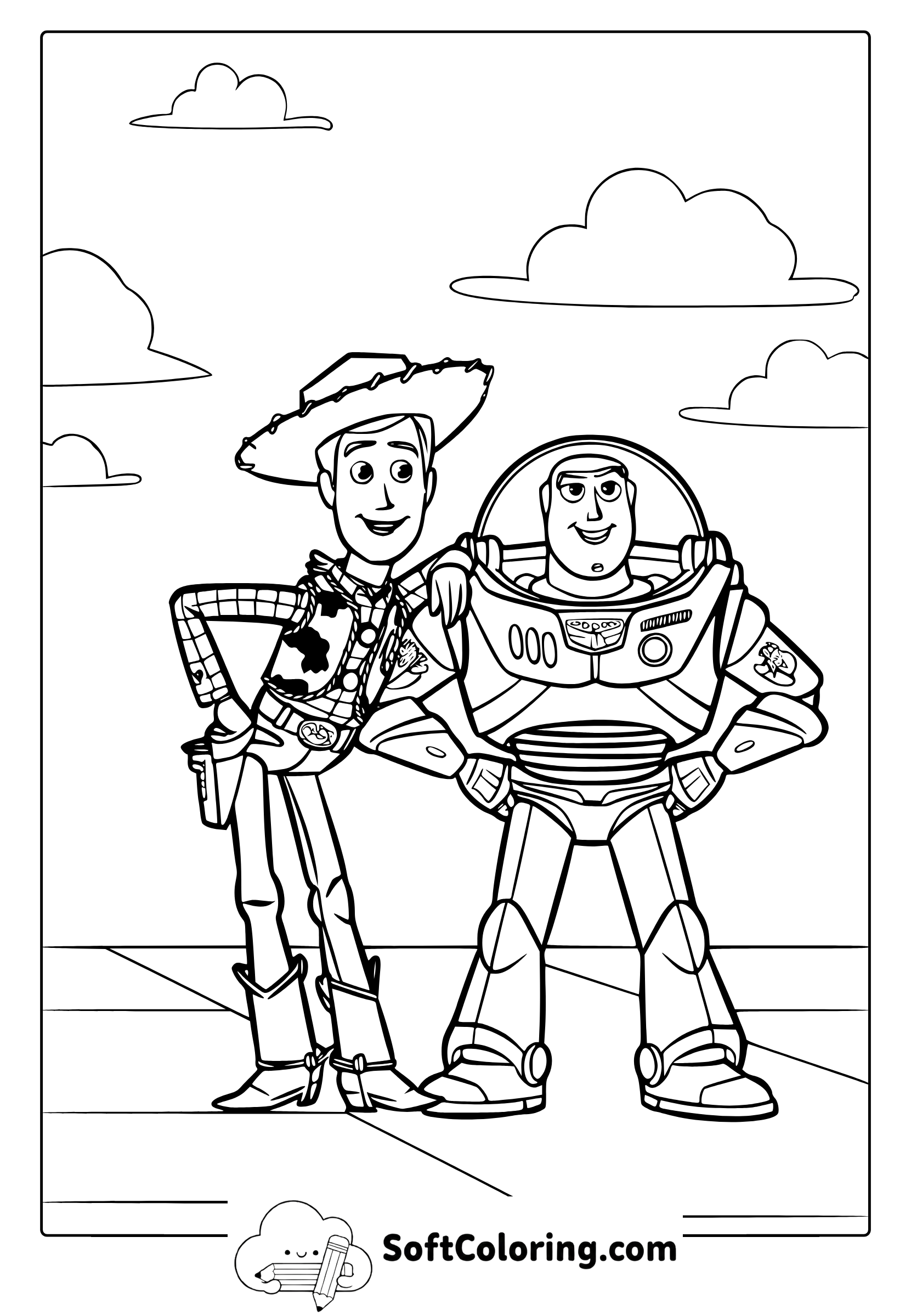 toy story buzz and woody coloring pages