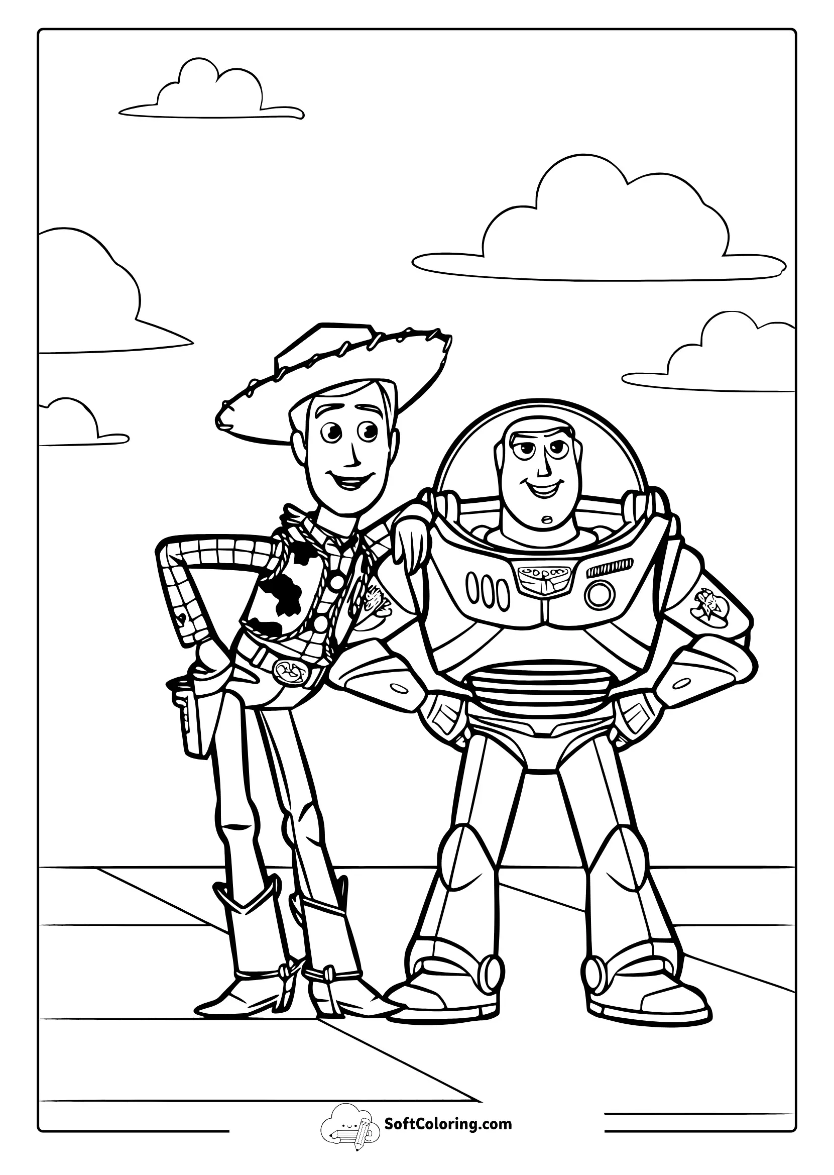 Toy Story Buzz And Woody Coloring Pages