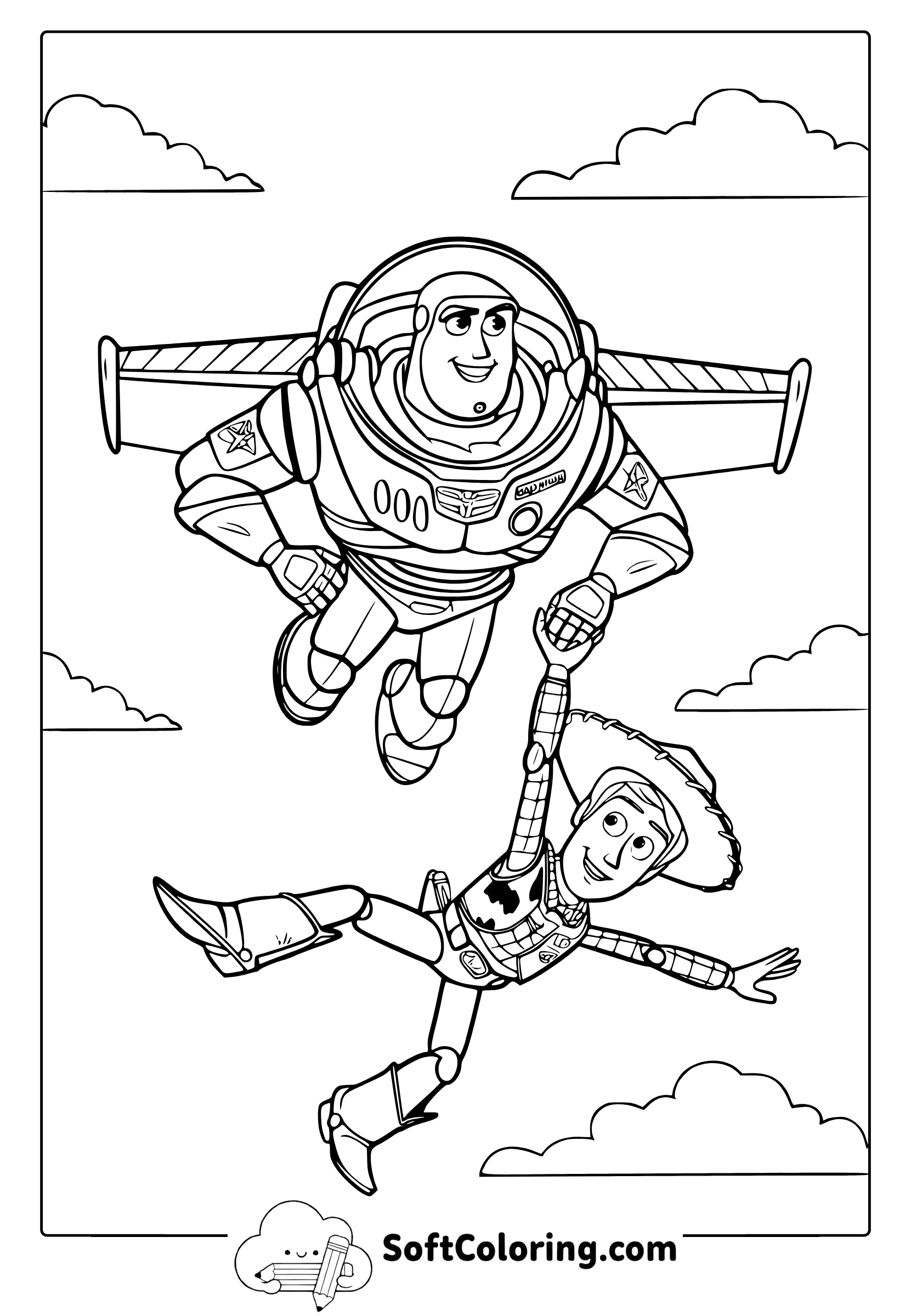 toy story coloring pages buzz and woody