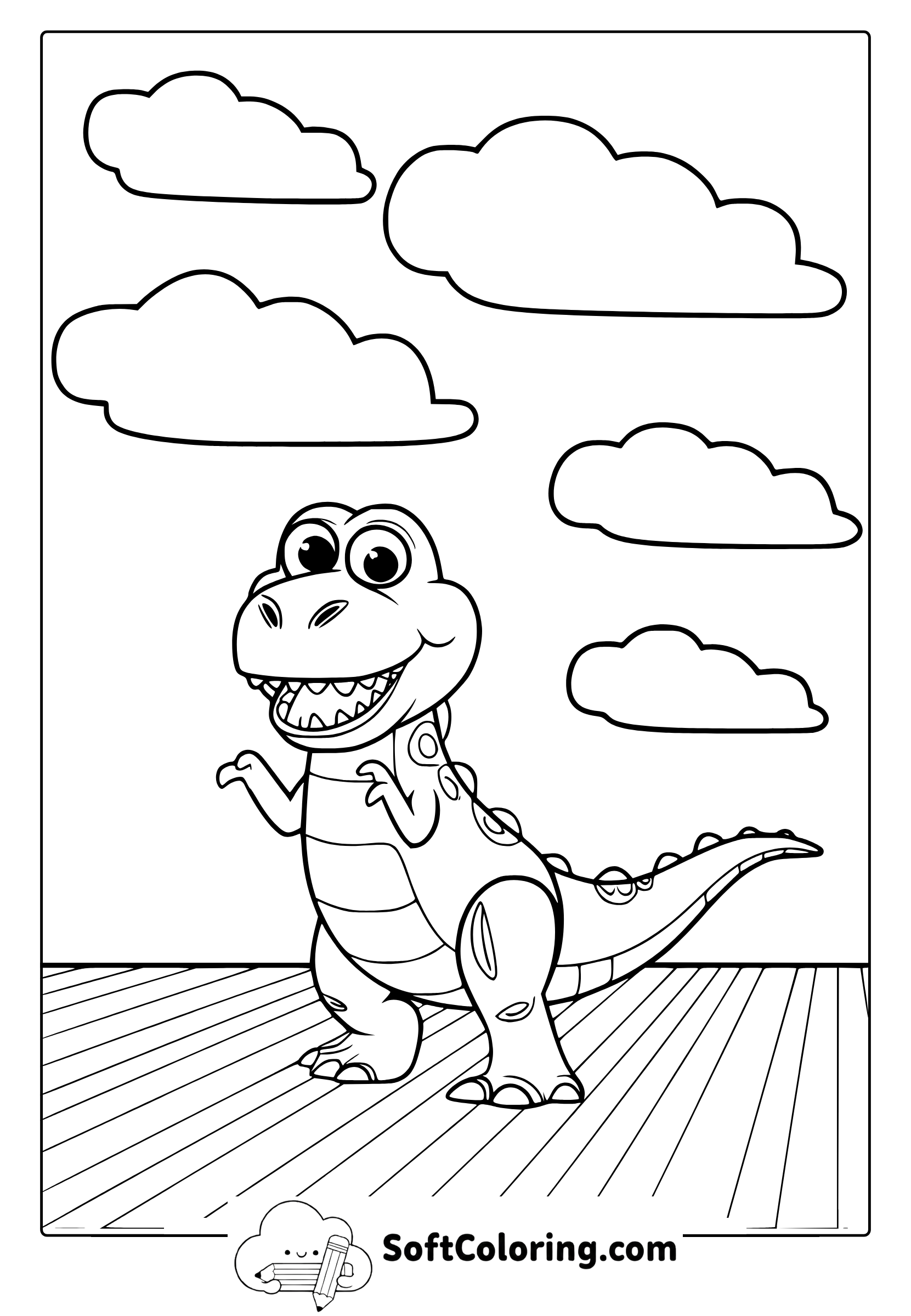 toy story dinosaur rex coloring pages
