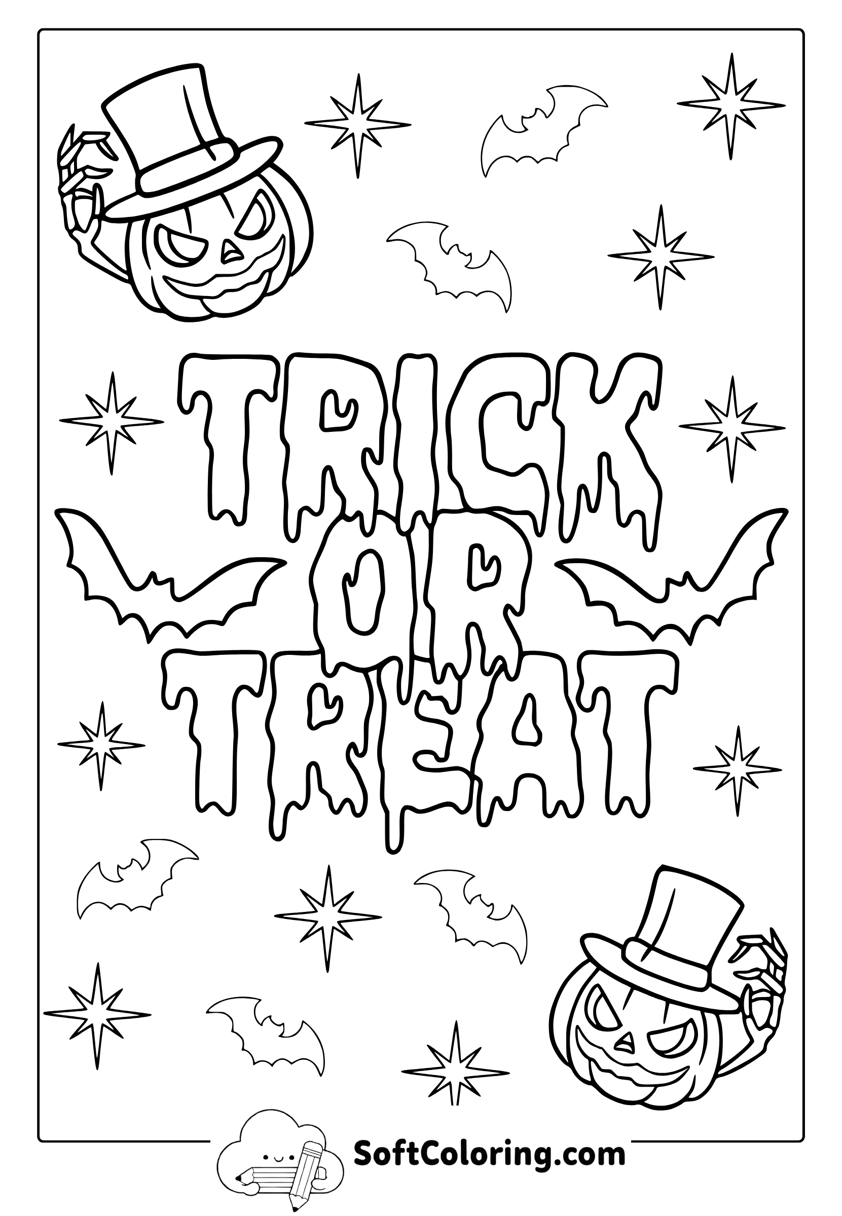 trick or treat coloring page