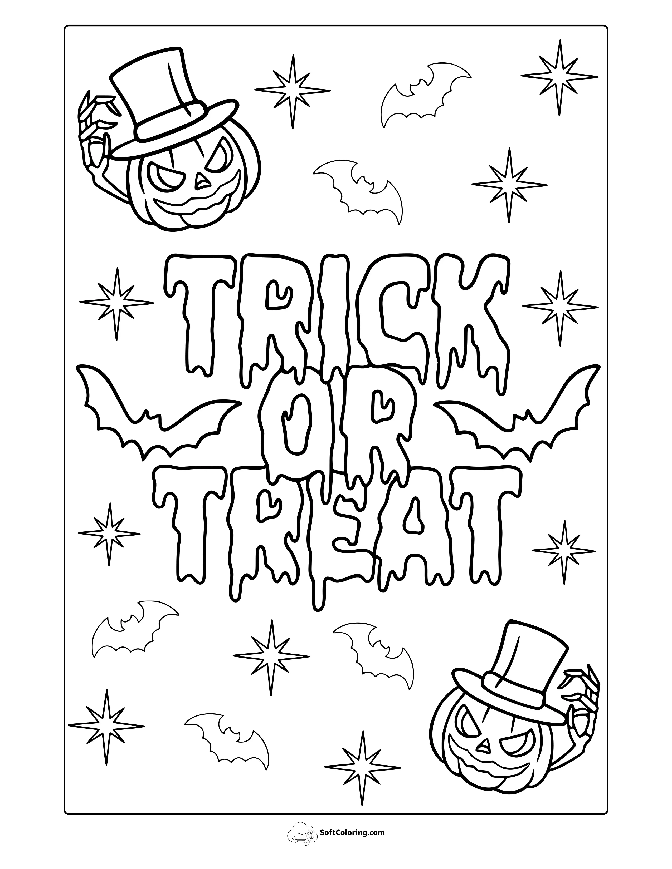 Trick Or Treat Coloring Page
