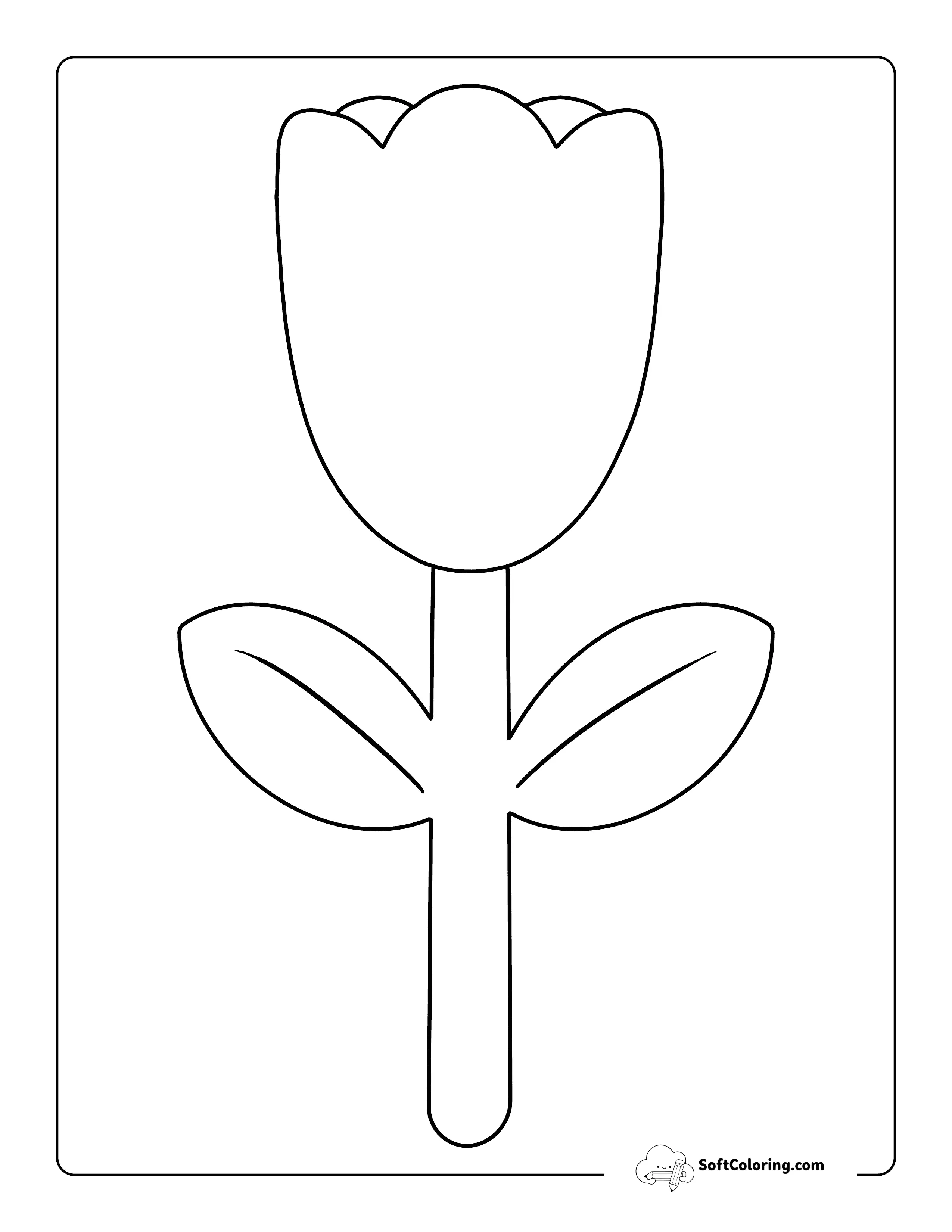 Simple Tulip Outline Pdf