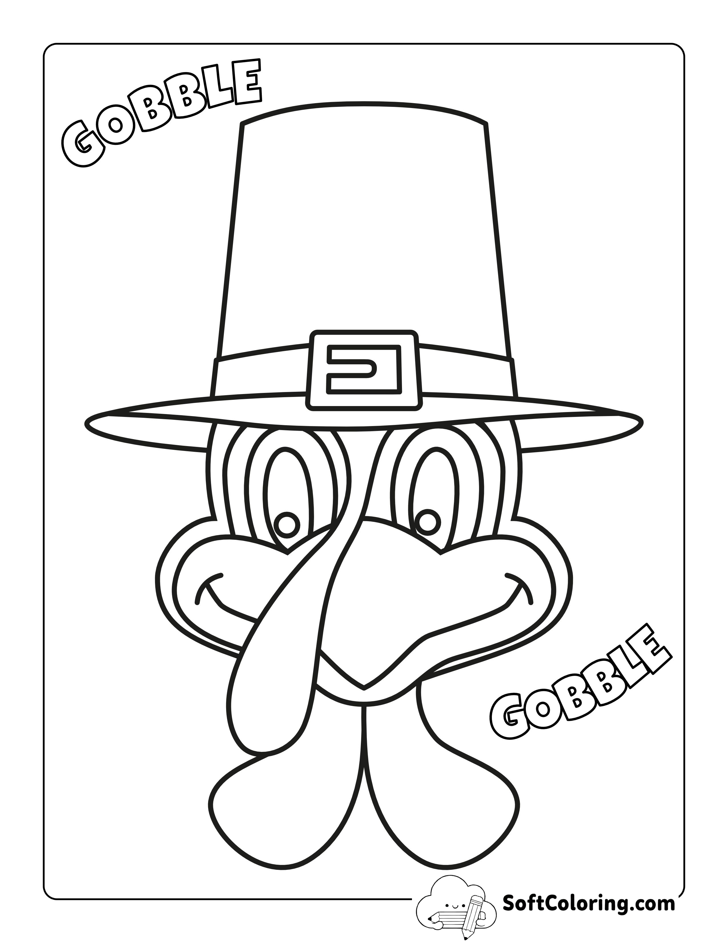 "Gobble, Gobble" Funny Turkey Coloring Page