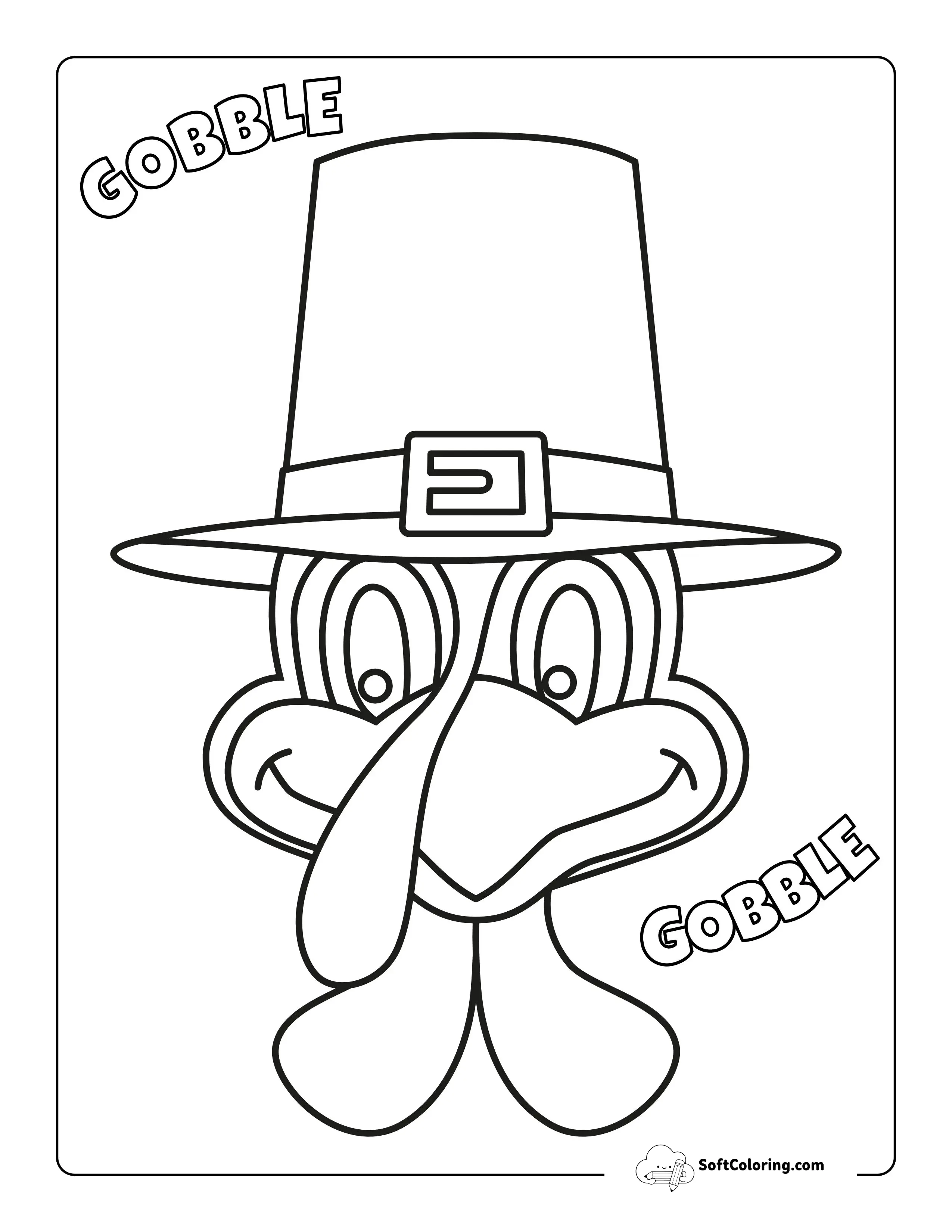 "Gobble, Gobble" Funny Turkey Coloring Page
