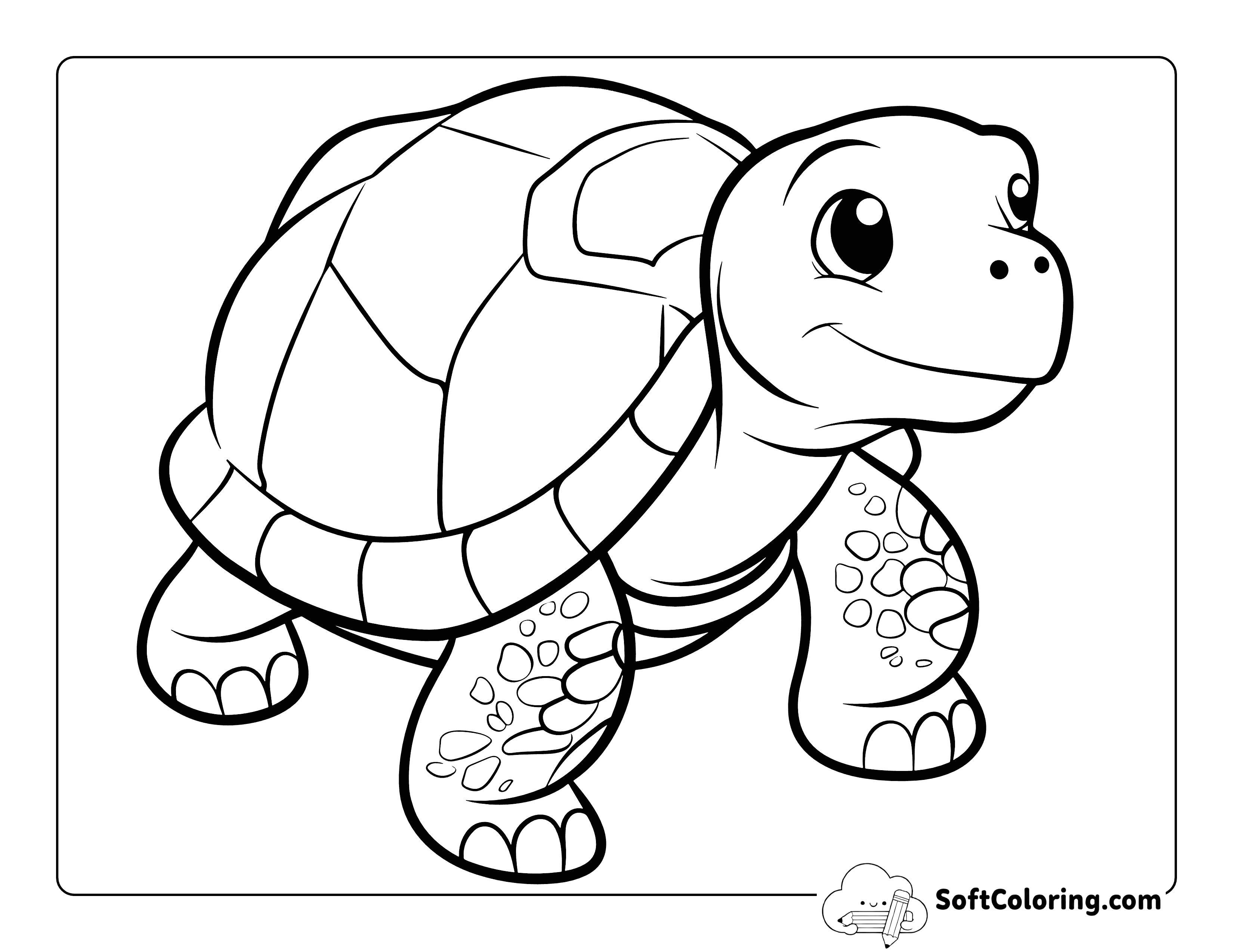 Easy Printable Turtle Coloring Page
