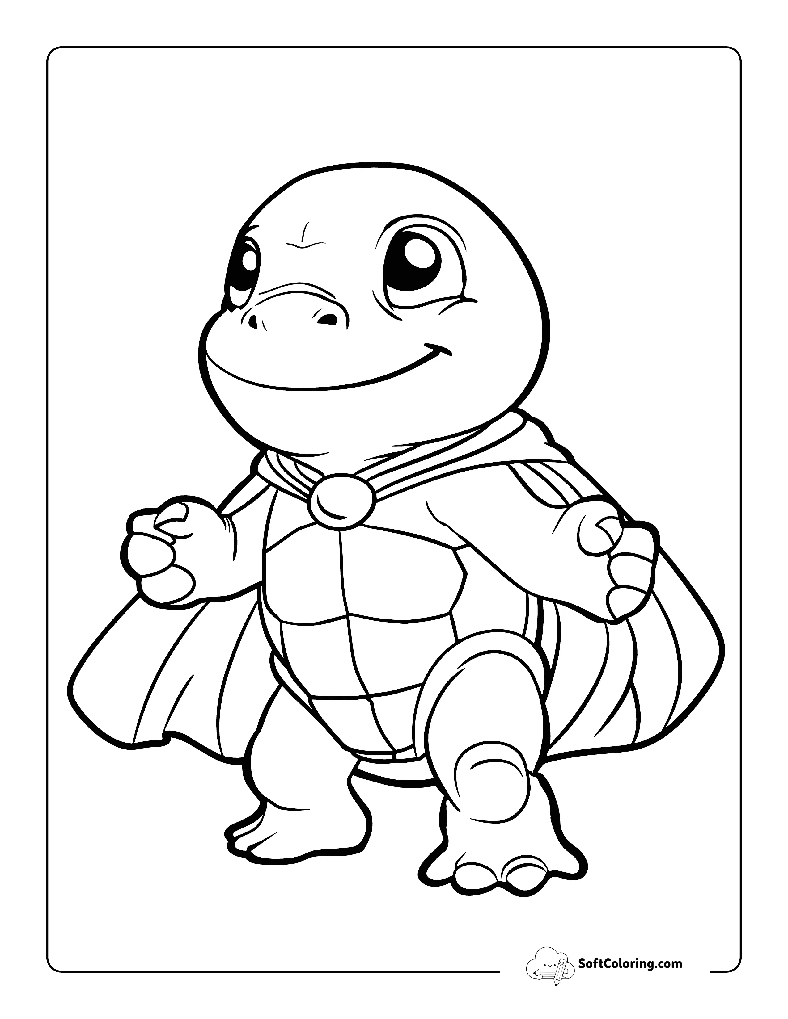 Superhero Turtle Coloring Page For Kids