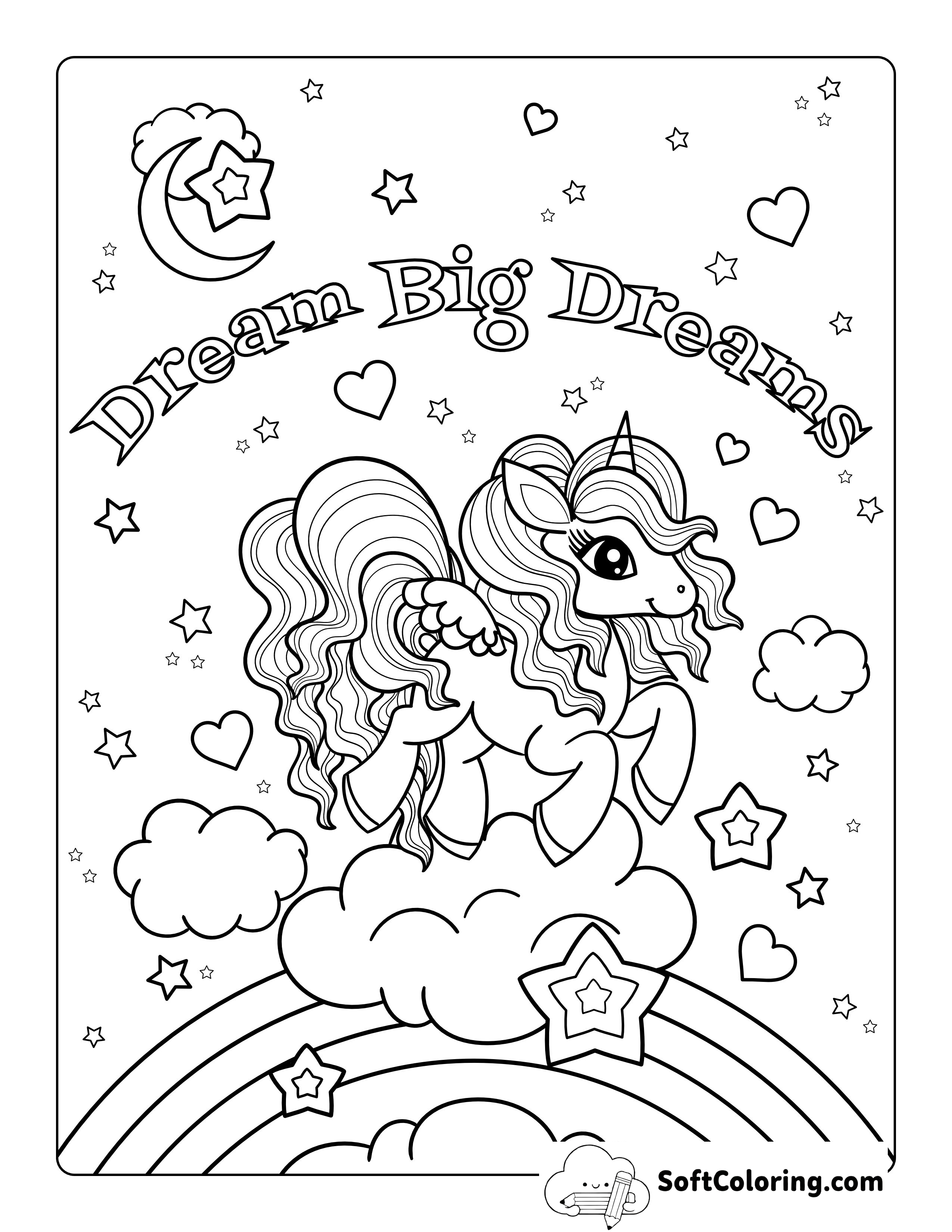 Dream Big Rainbow Unicorn Printable