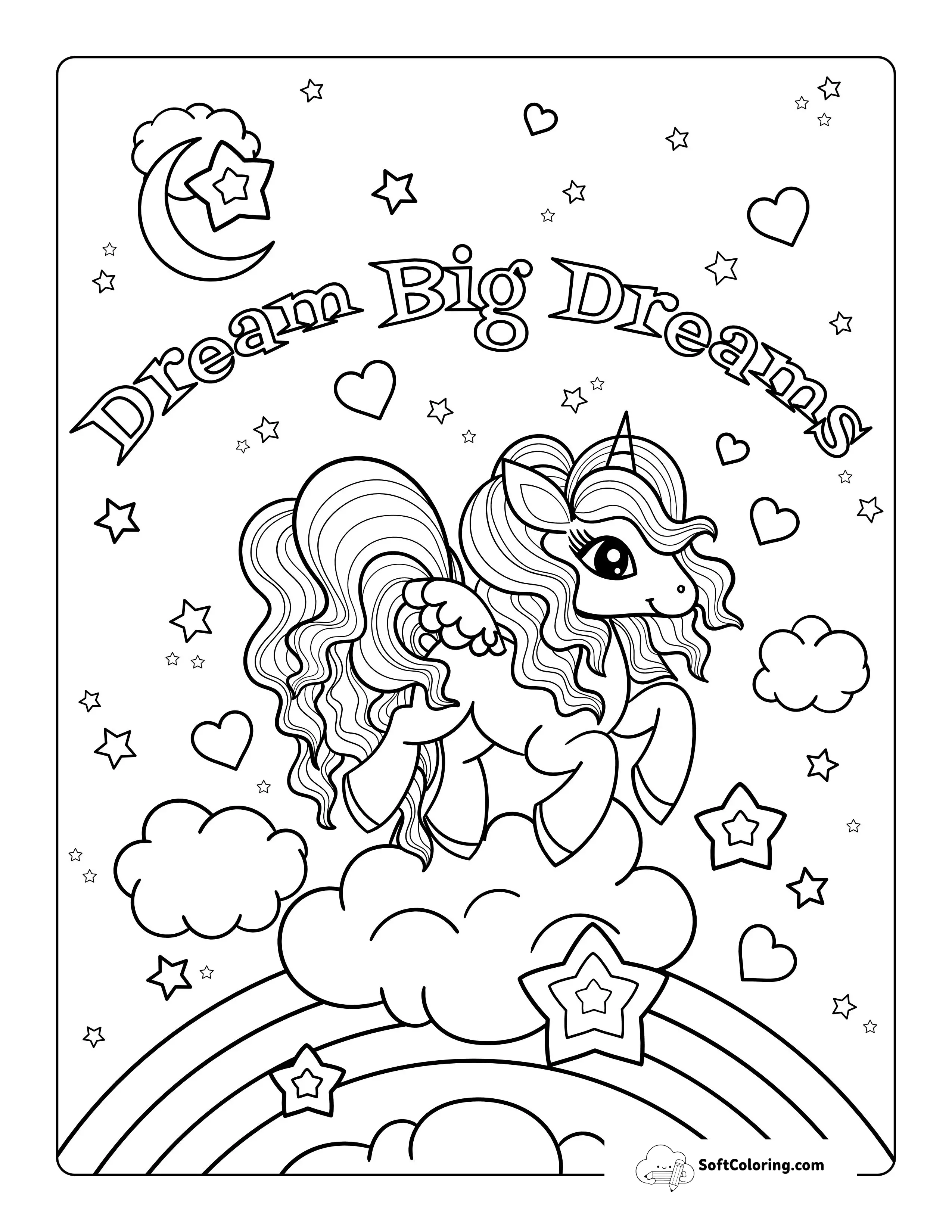 Dream Big Rainbow Unicorn Printable