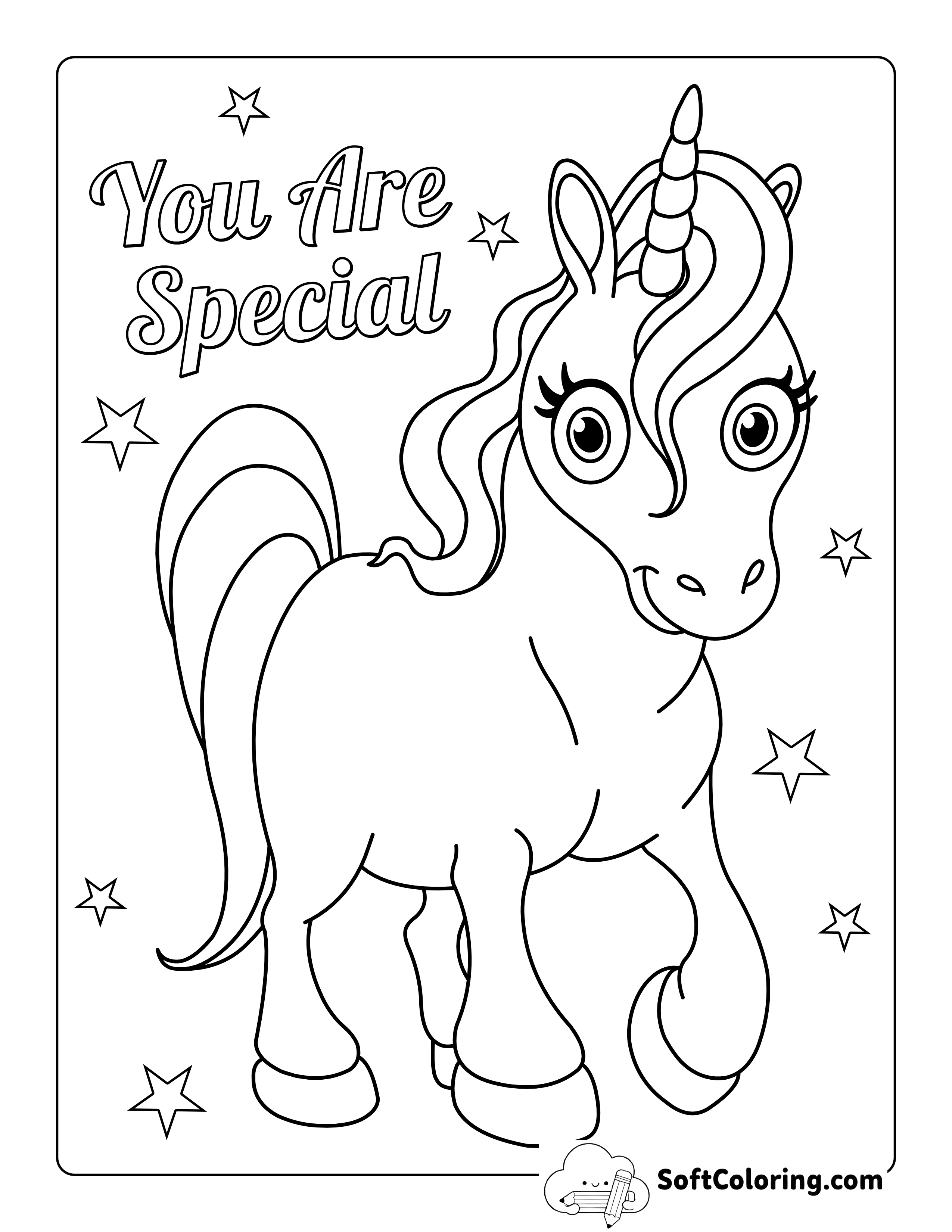 Unicorn Picture for Toddlers to Color