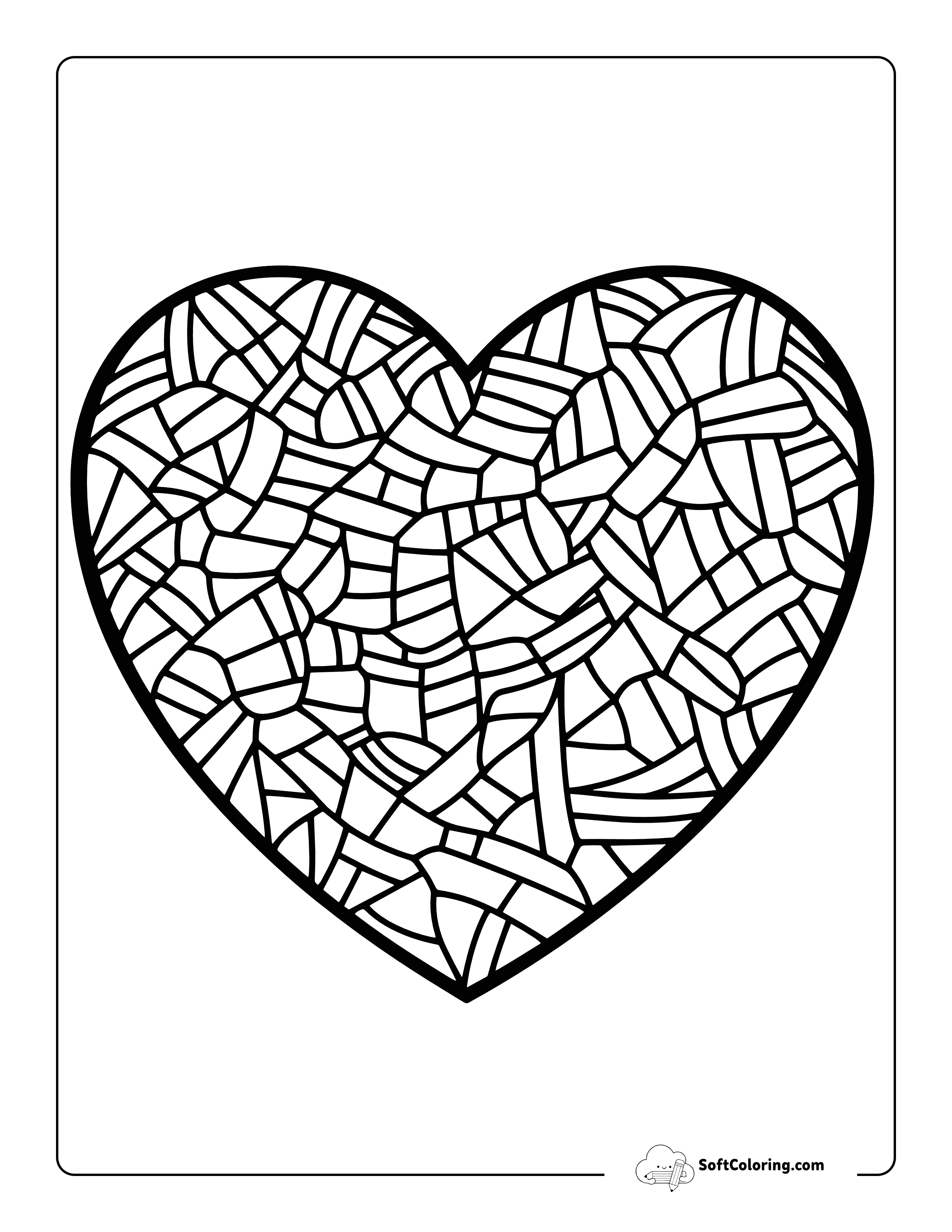 Patterned Heart Valentine Printable