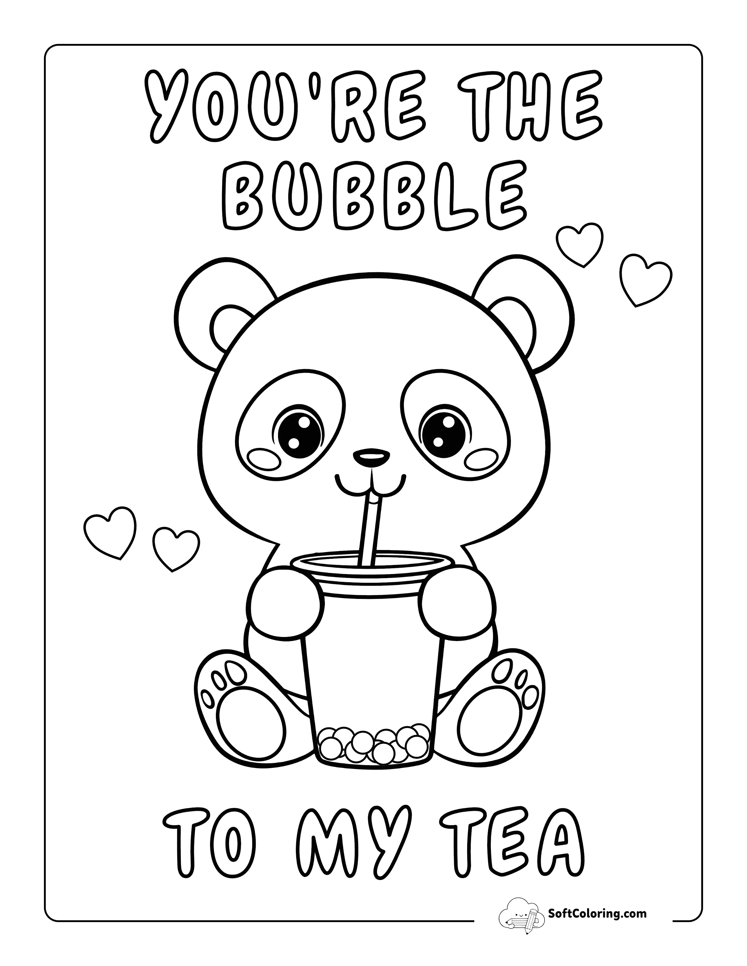 Cute Panda Bubble Tea Printable