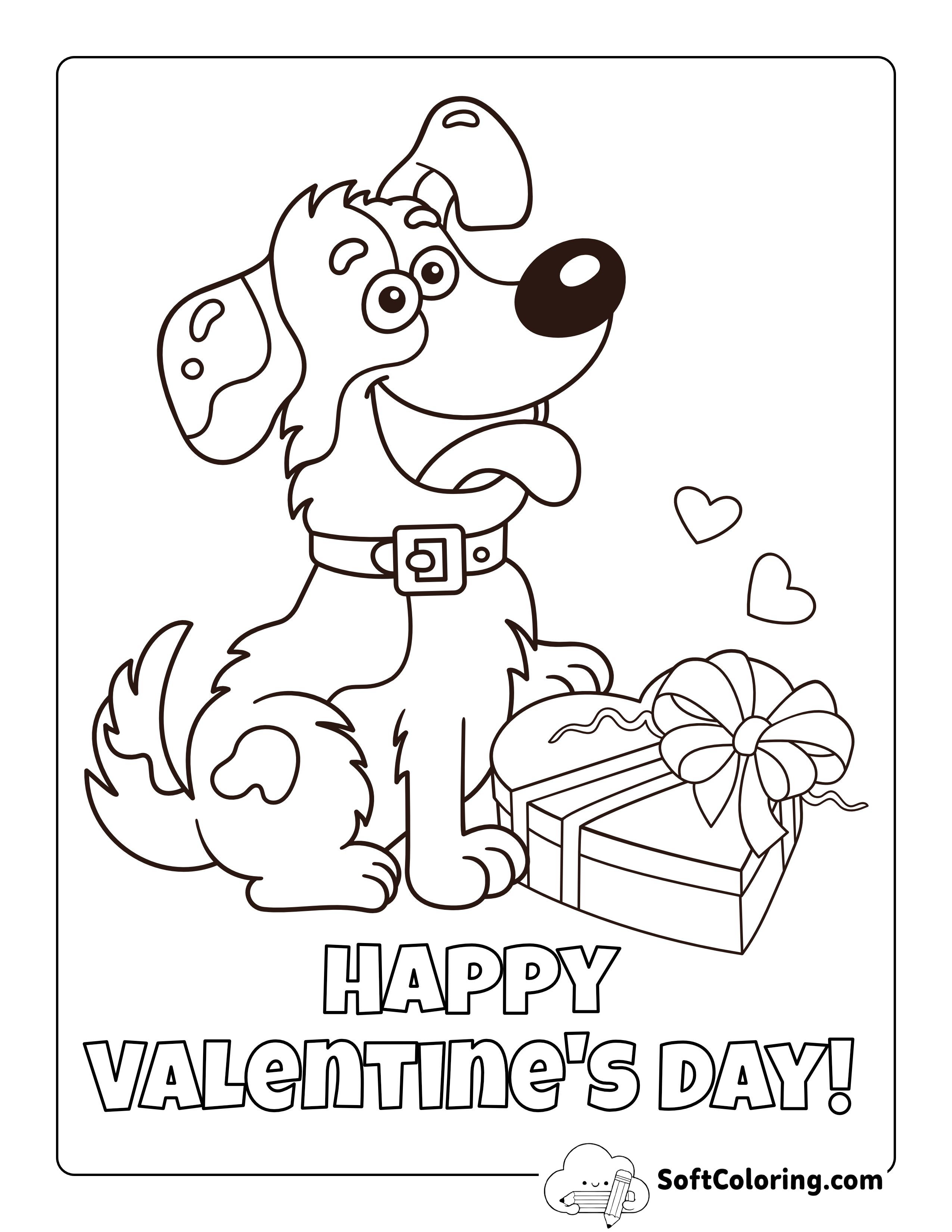 Cute Valentine's Day Coloring Page for Kids