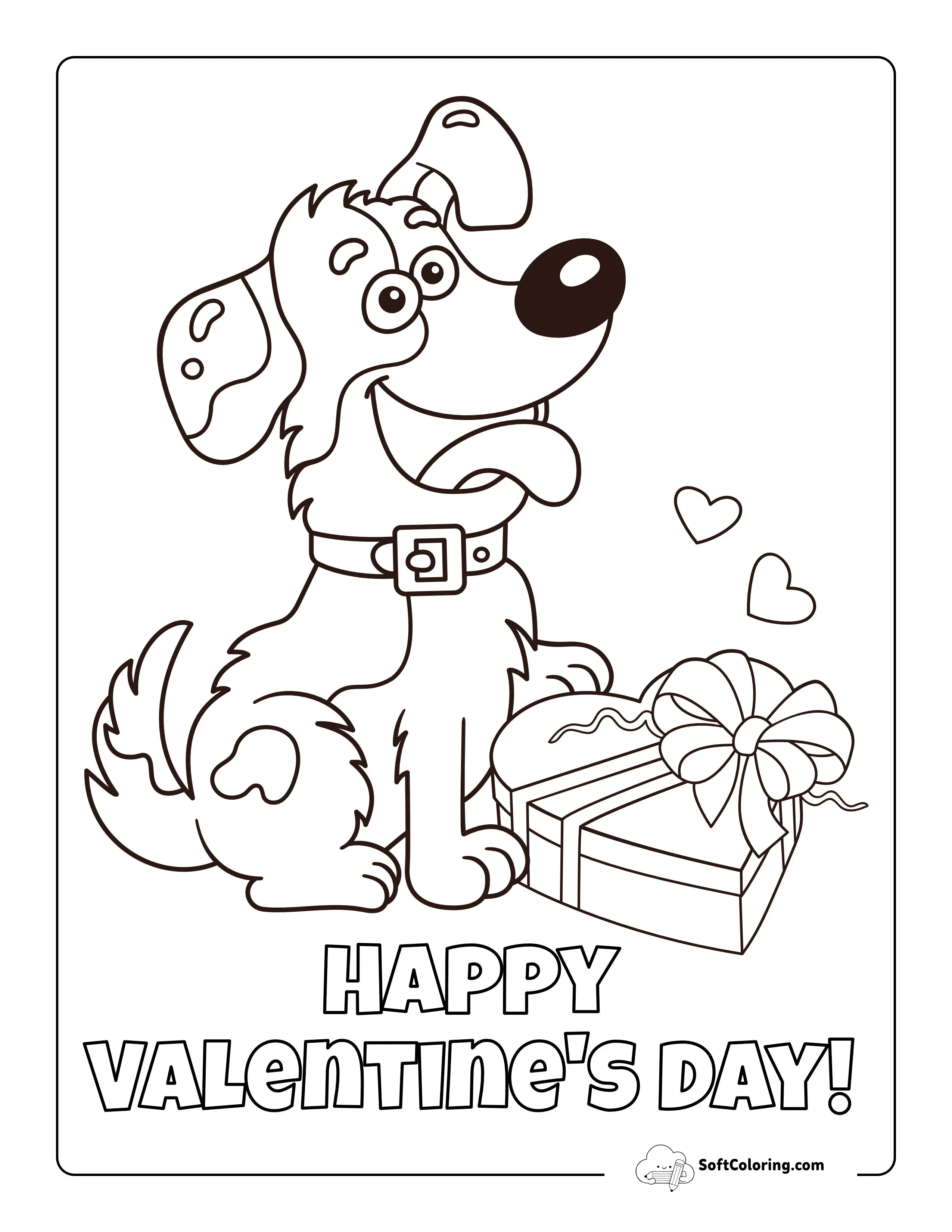 Cute Valentine's Day Coloring Page For Kids