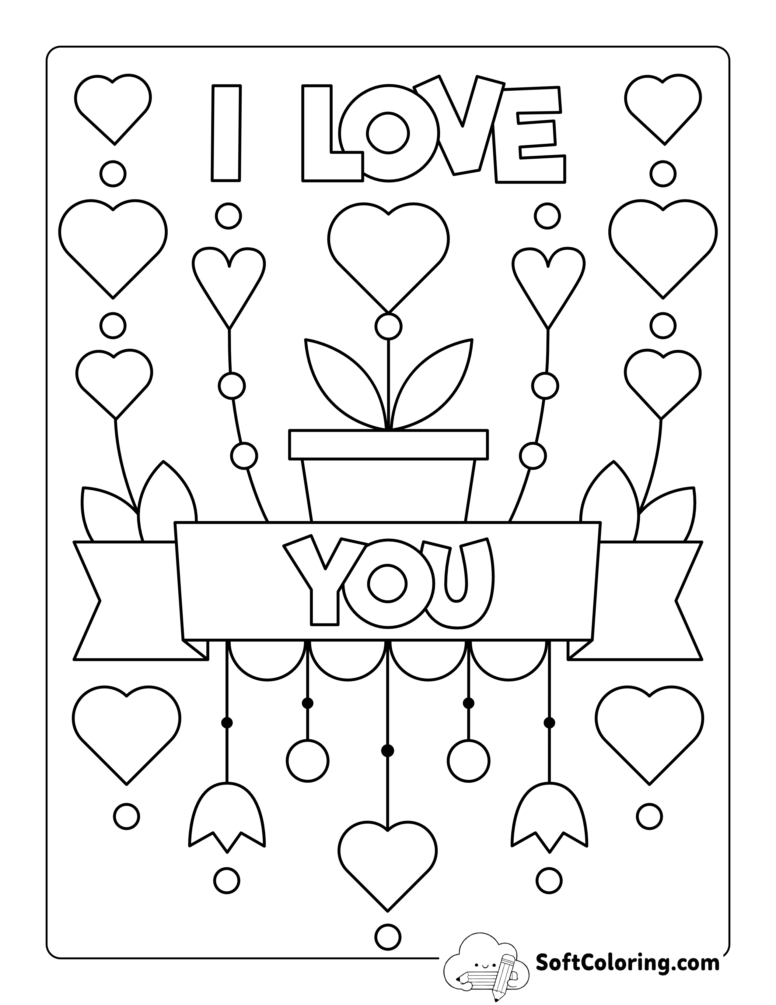 "I Love You" Coloring Sheet for Kids